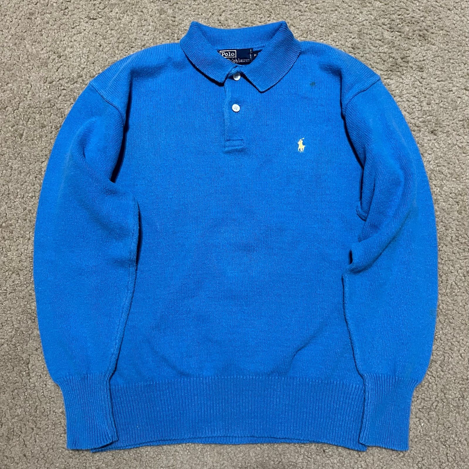 Polo Ralph Lauren Polo Ralph Lauren Thick Cotton Blue Sweater/Polo XL Size US XL / EU 56 / 4 - 1 Thumbnail