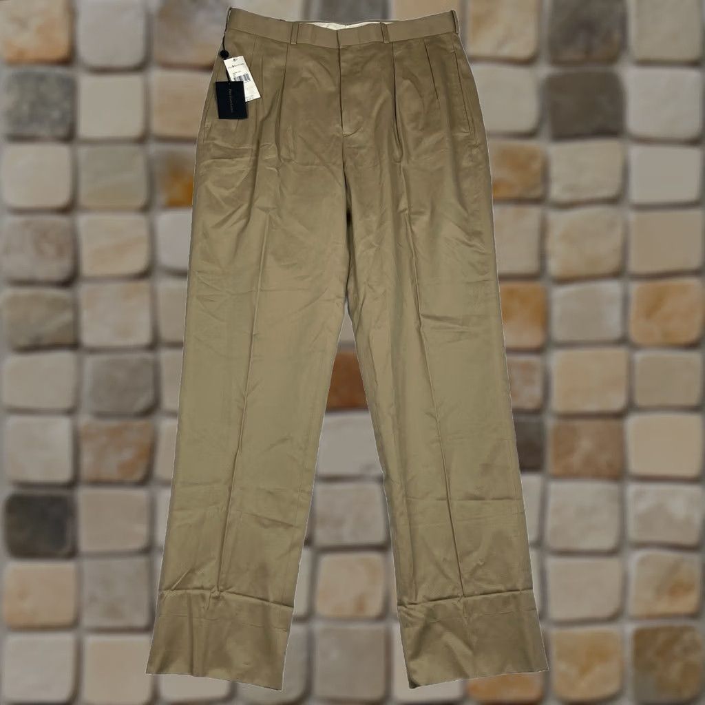 Ralph Lauren VINTAGE Polo Ralph Lauren Khaki Chino Pants Size 33 Pleated Unhemmed Mens 90s Size US S / EU 44-46 / 1 - 1 Thumbnail