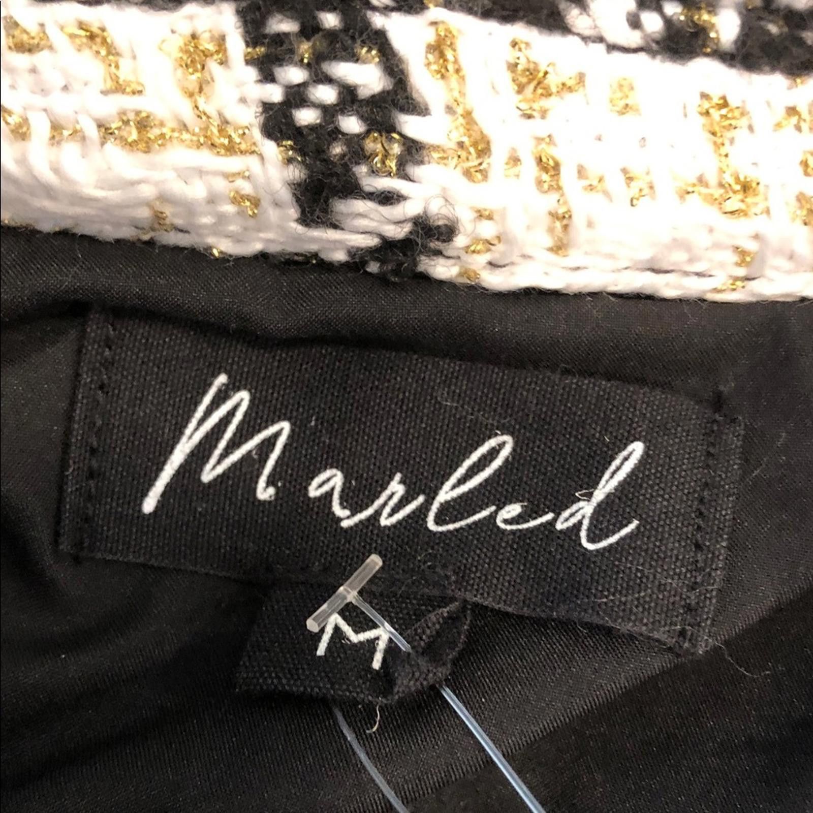 Bob Marley Marled Tweed coat Shacket Black Gold cream plaid SZ Medium Size M / US 6-8 / IT 42-44 - 9 Thumbnail