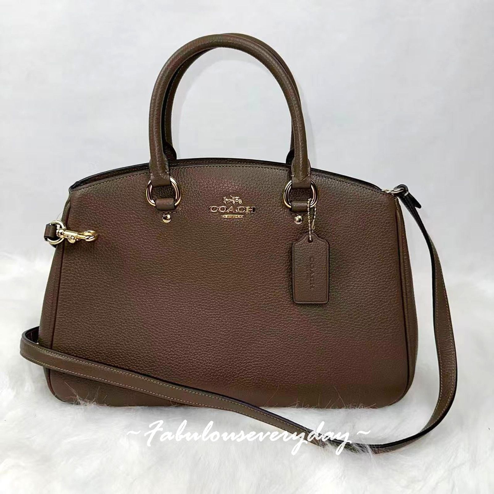 Coach Coach Savannah Carryall Crossbody Leather/Gold/Dark Stone Size ONE SIZE - 1 Thumbnail