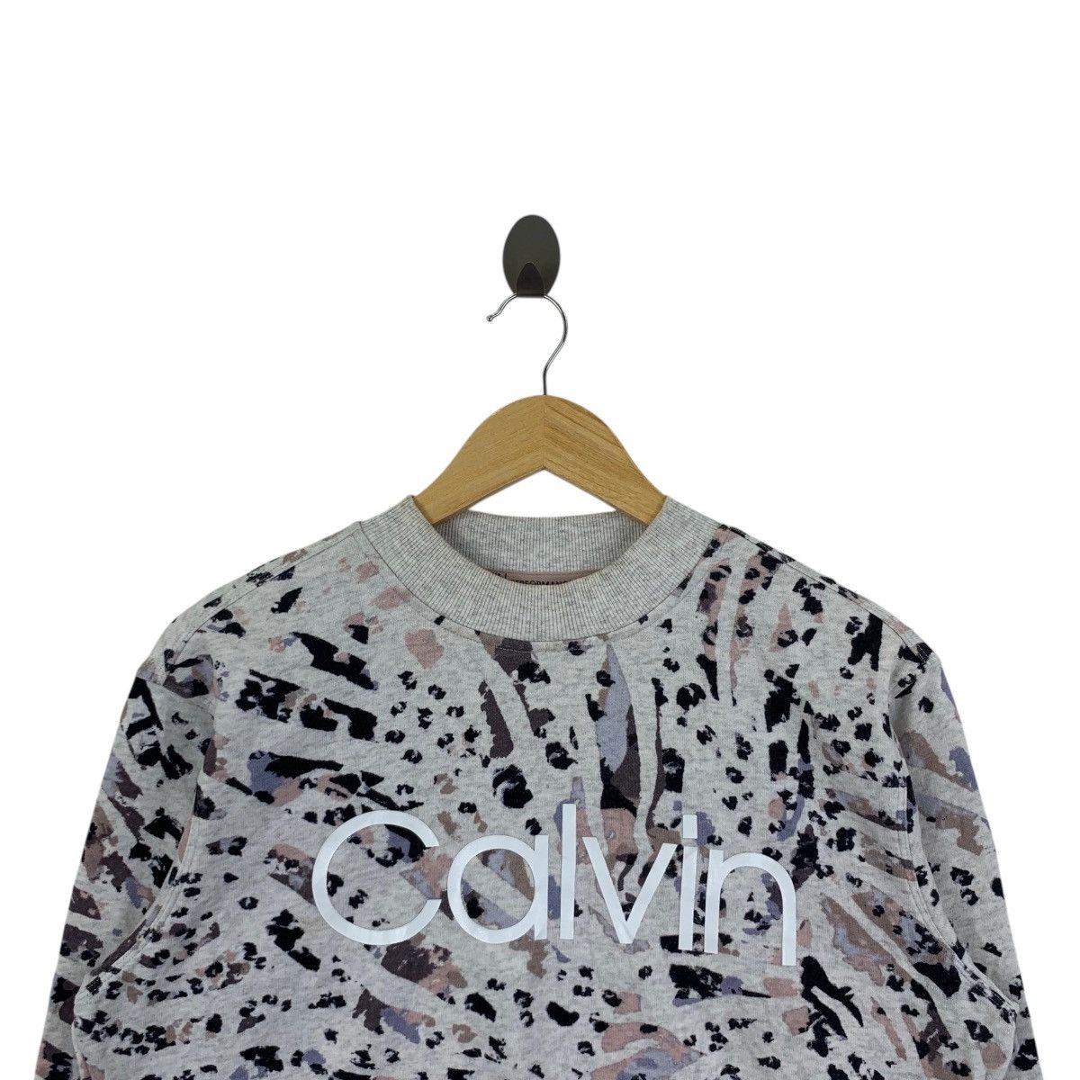 Calvin Klein CALVIN KLEIN Performance Overprint Design Grey Crop Top Size S / US 4 / IT 40 - 2 Thumbnail