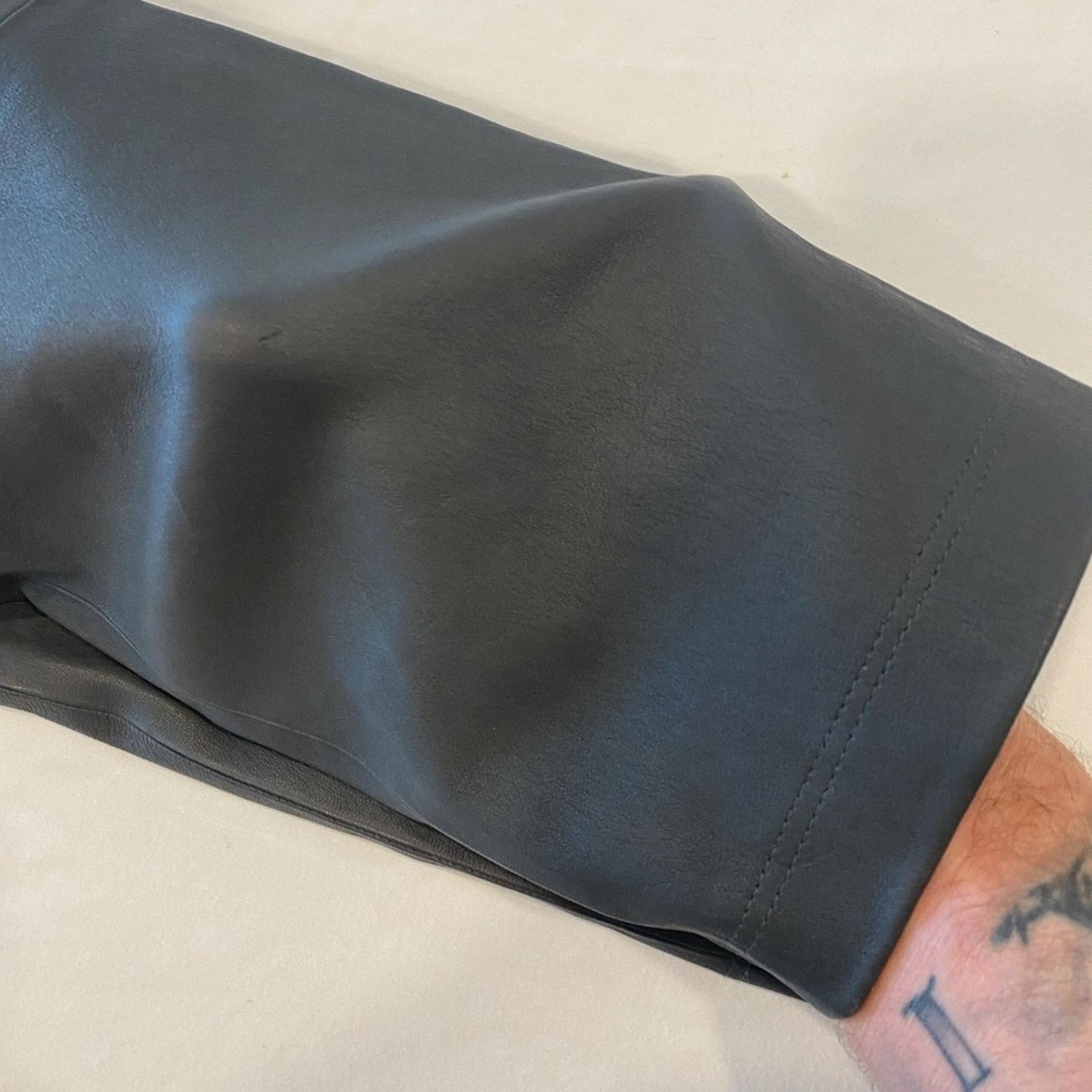 Helmut Lang Helmut Lang Women's Lamb Leather Pull On Trousers - 12 Size 34" / US 12 / IT 48 - 13 Thumbnail