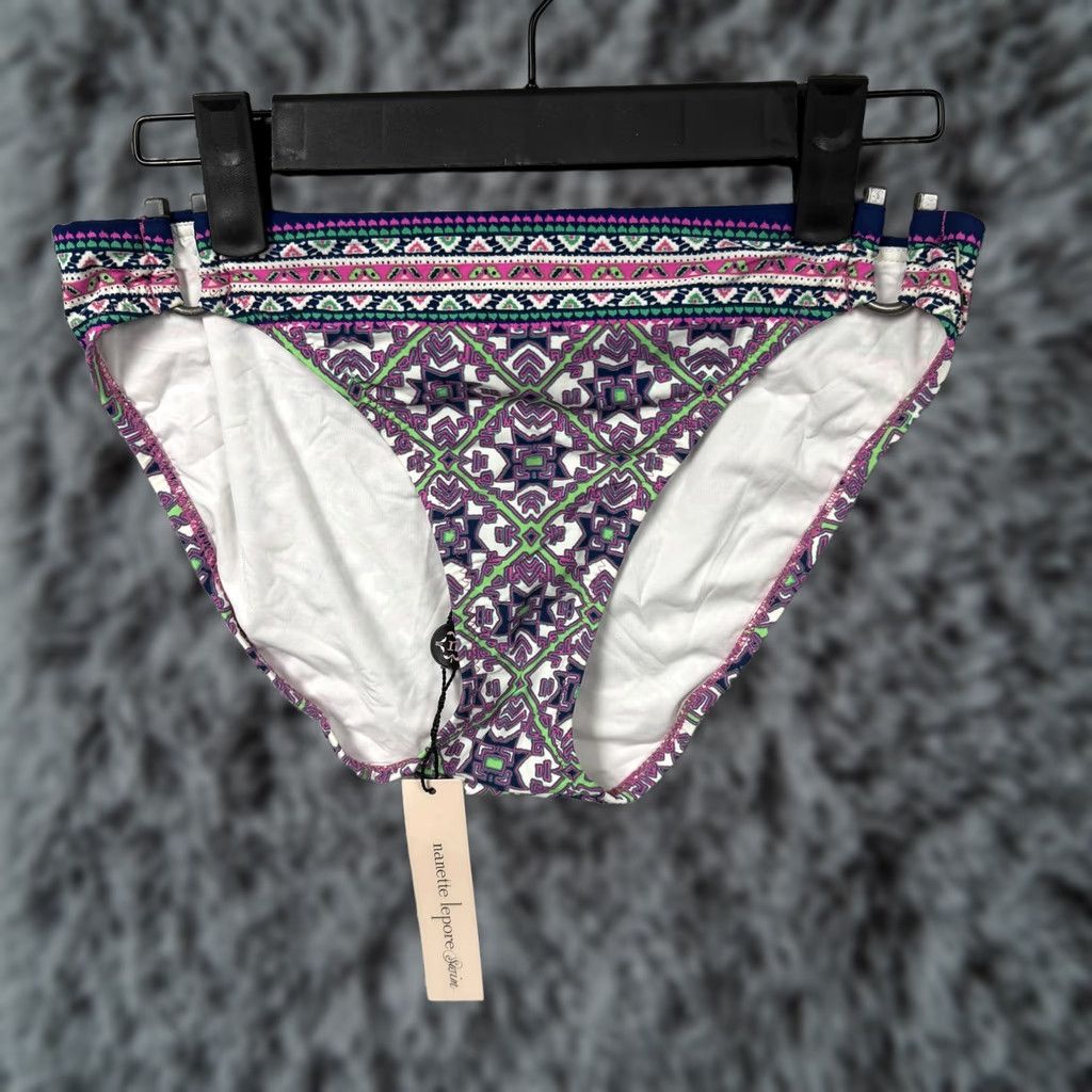 Nanette Lepore Nanette Lepore Bikini Bottom Womens S Multicolor Geometric Boho Swim Bottom Beach Size 28" / US 6 / IT 42 - 1 Thumbnail