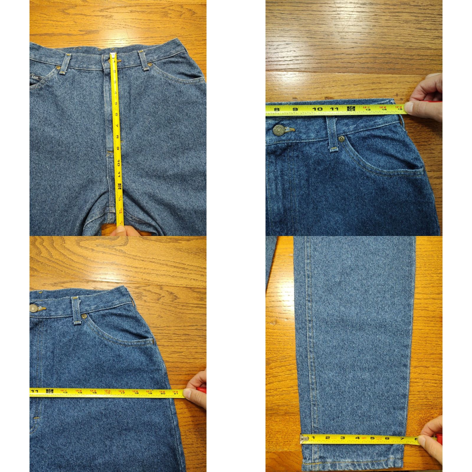Lee VINTAGE Lee Jeans Womens 16 Long Blue Pepper Wash Relaxed Tapered Ankle 5-Pocket Denim Stretch Size 38" / US 16 / IT 52 - 8 Thumbnail