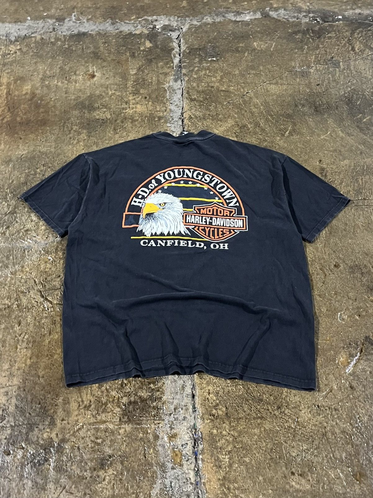 Harley Davidson × Vintage Crazy Vintage 90s Harley Davidson Eagle Logo Biker Tee Shirt Size US XL / EU 56 / 4 - 2 Thumbnail