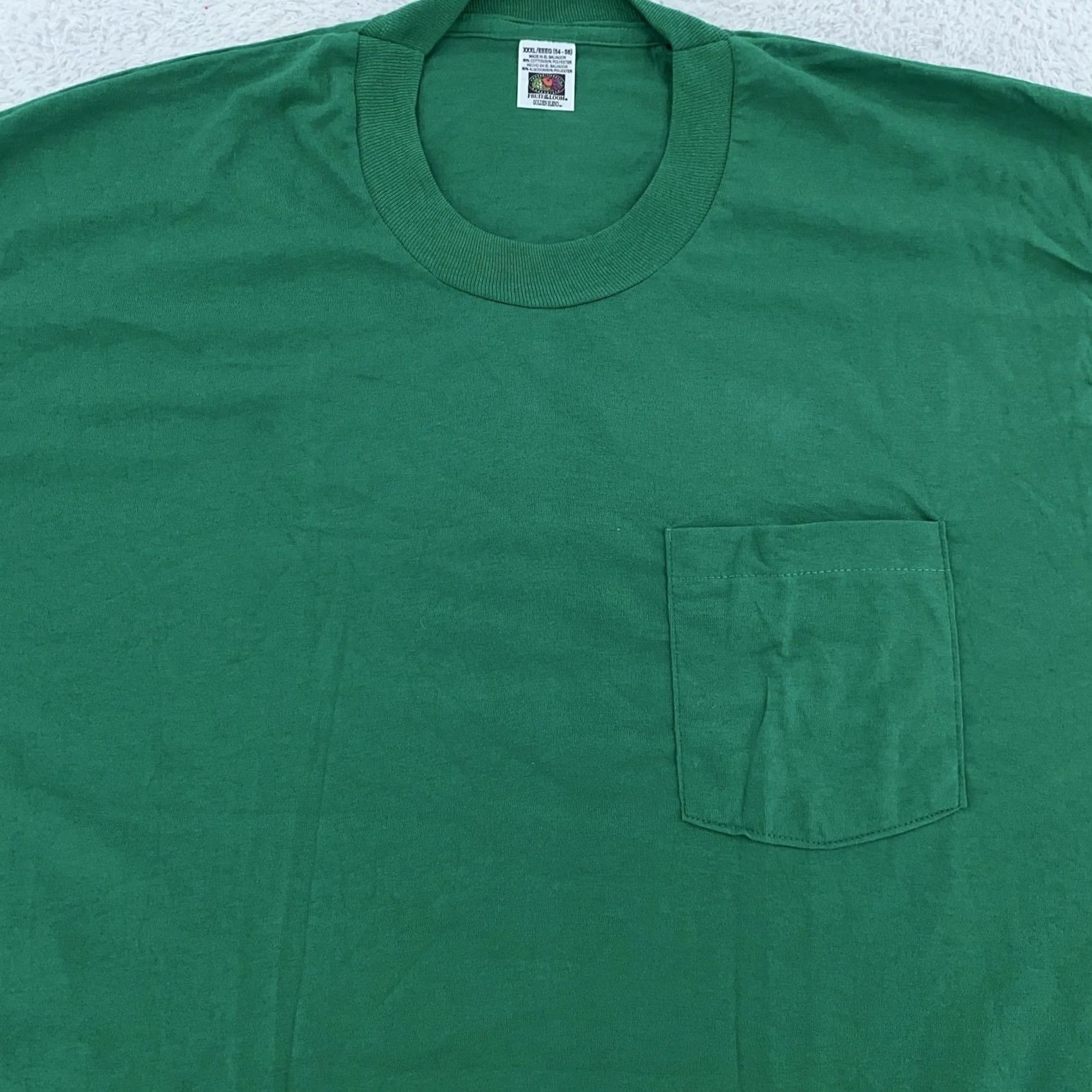 Fruit Of The Loom Fruit of the Loom T-Shirt Green Pocket XL Crew Neck Short Sleeve Solid Cotton Polyester Men Crewneck Pocket Tee Size US XL / EU 56 / 4 - 2 Thumbnail