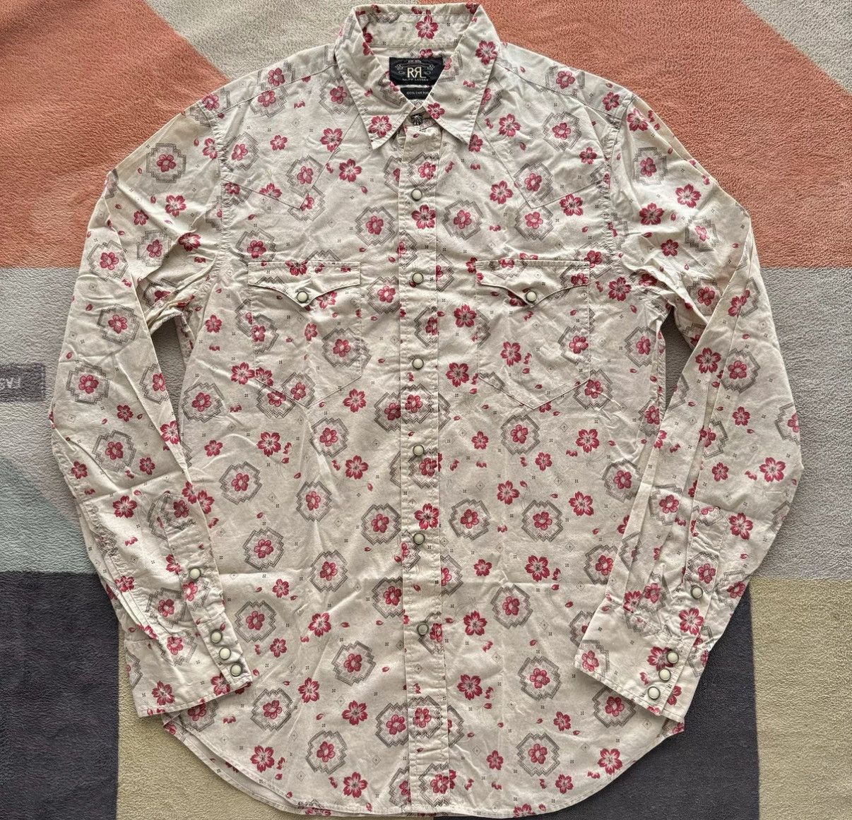 RRL Ralph Lauren RRL Ralph Lauren Cherry Blossom Western Shirt K22 Size US M / EU 48-50 / 2 - 1 Thumbnail