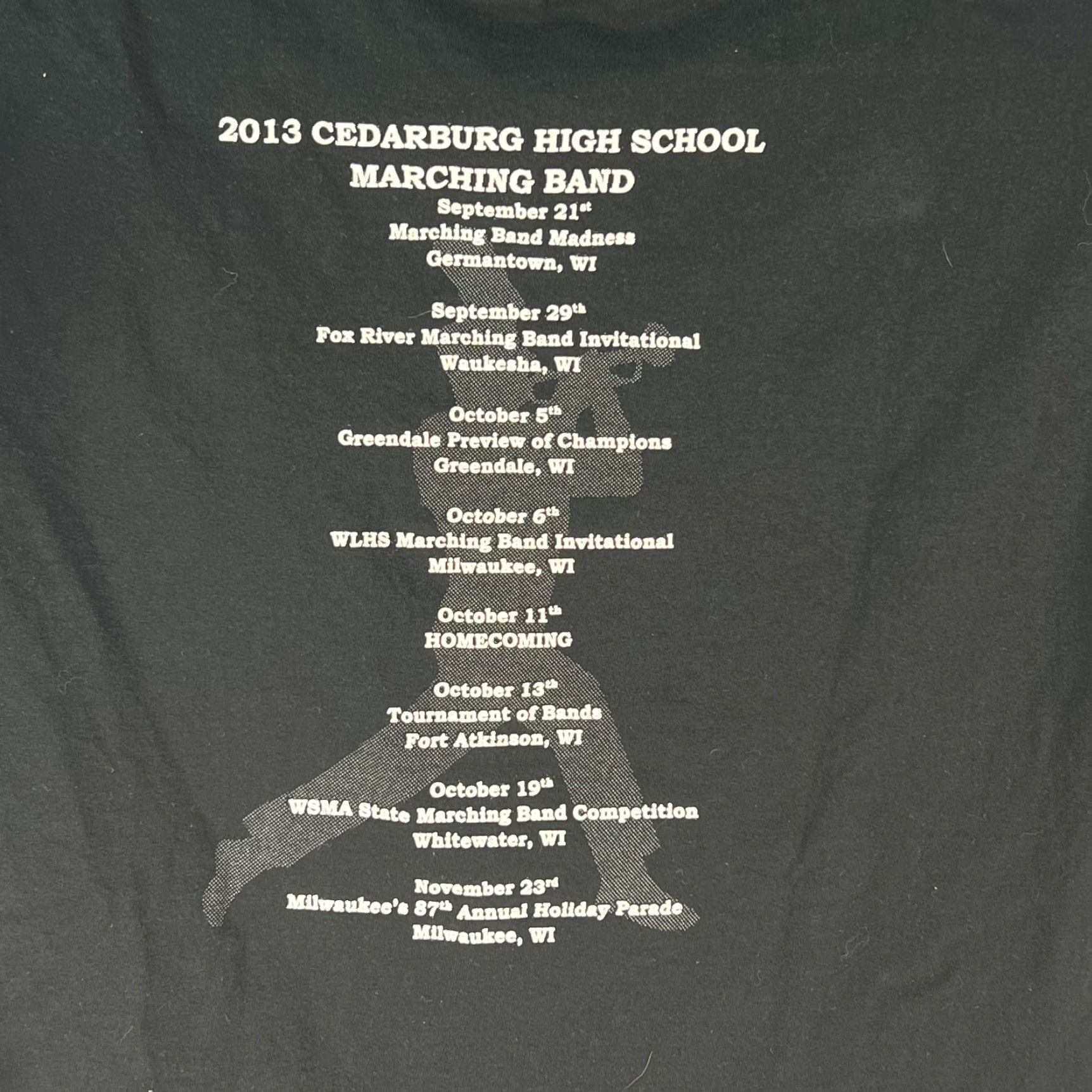 Gildan Gildan Graphic T-Shirt Cedarburg Marching Band Black Size XL Mens Regular Fit Size US XL / EU 56 / 4 - 4 Thumbnail