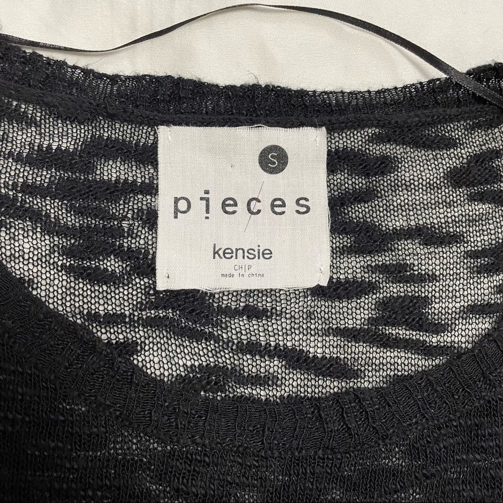 Other Pieces By Kensie Knit Black 3/4 Sleeve Sweater Size S Size S / US 4 / IT 40 - 7 Thumbnail
