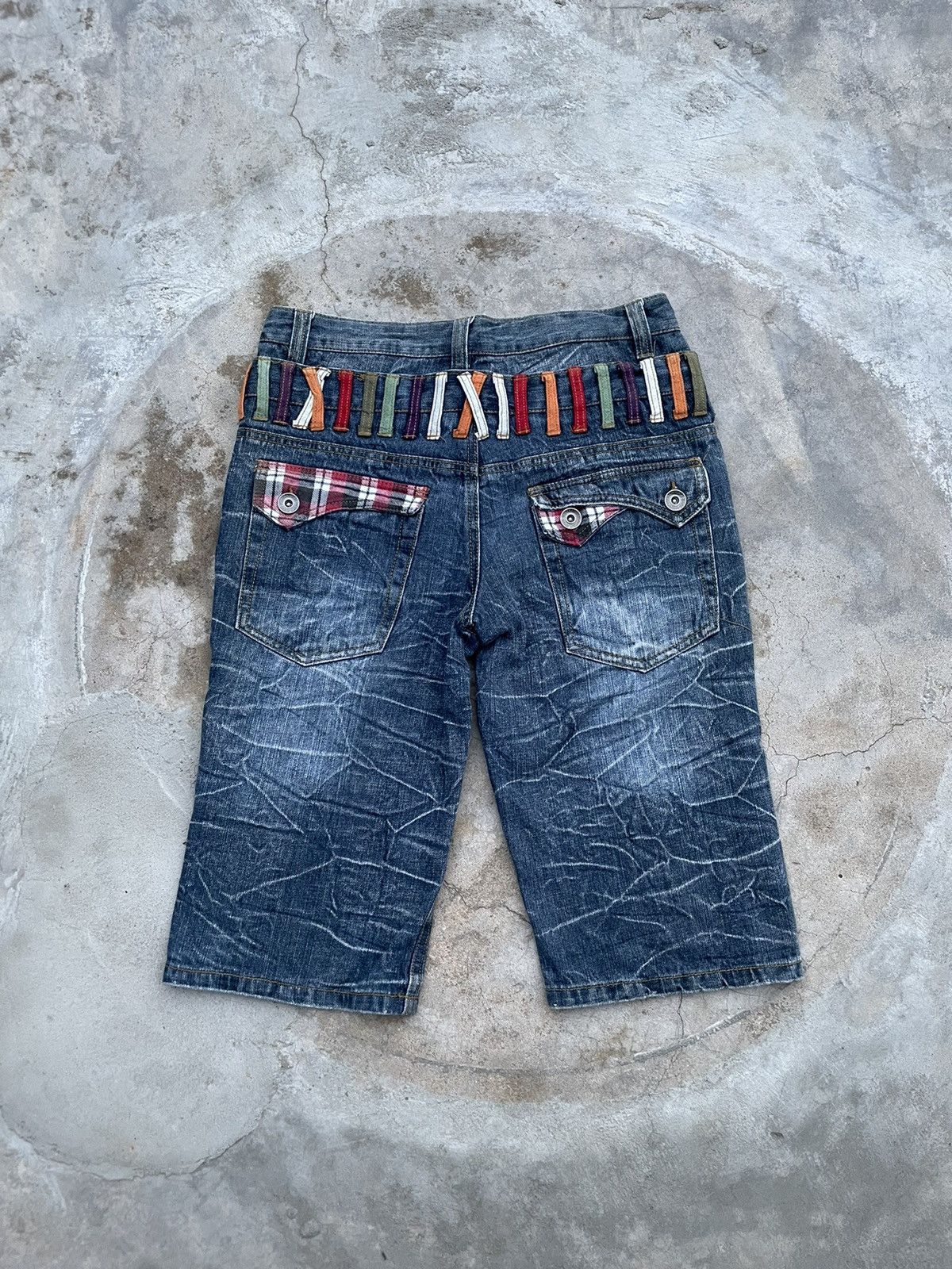 Japanese Brand Nylaus Double Waist Acid Wash Short Size US 31 - 4 Thumbnail