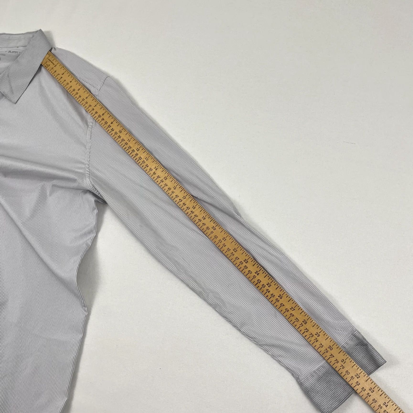 Vintage Ministry of Supply Shirt Mens 2XL XXL White Gray Striped Button Up Work Casual Size US XXL / EU 58 / 5 - 6 Thumbnail
