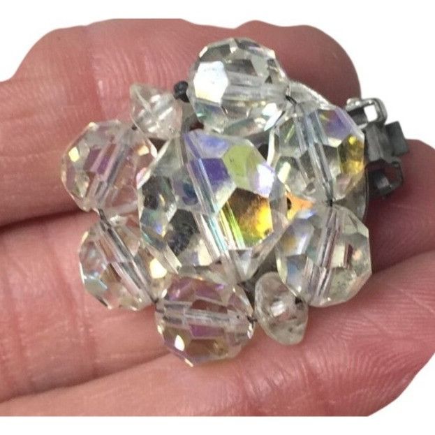 Other Womens Aurora Borealis Cluster Beaded Clip On Earrings Size ONE SIZE - 3 Thumbnail