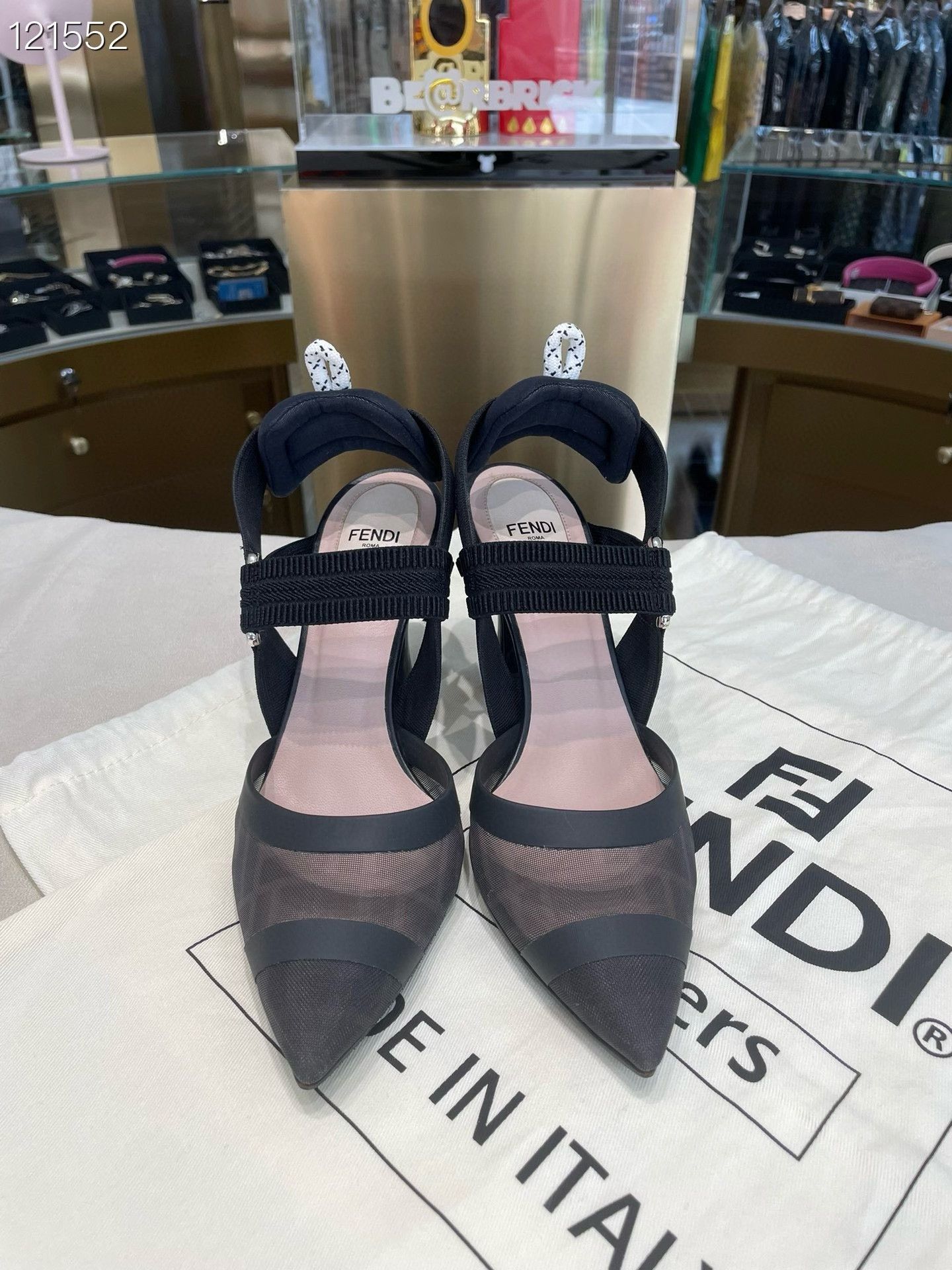 Fendi Fendi Colibrì Black Mesh Pointed Heels Size US 6 / IT 36 - 1 Thumbnail