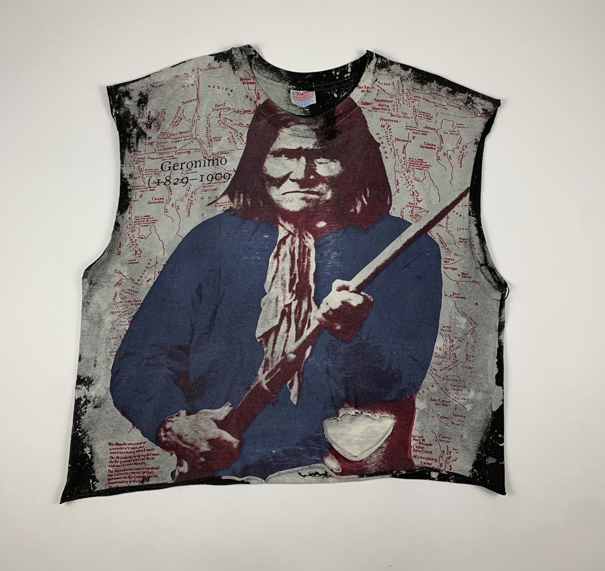 image of Band Tees x Made In USA Vintage 90's Mosquito Head Geranimo Chopped Punk T Shirt in Black (Size Med