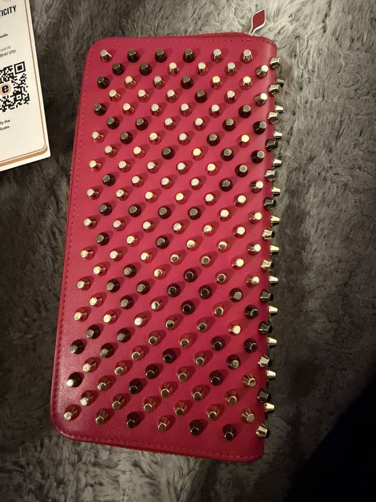 Christian Louboutin Panettone wallet nv calf p/spikes rg Size ONE SIZE - 1 Thumbnail