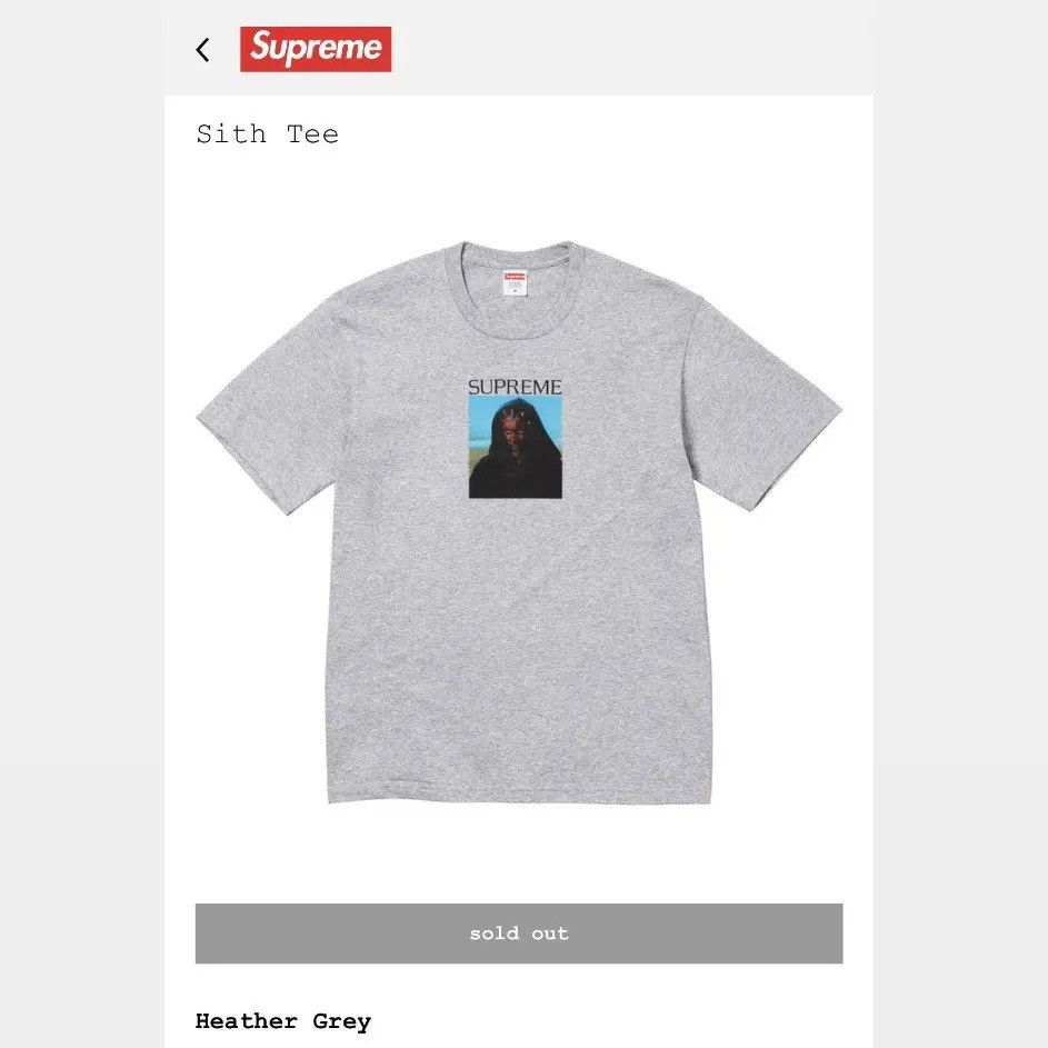 トップス Supreme Darth Maul Tee Grey Supreme Suprem Sith Tee Darth Maul M Grey | Grailed