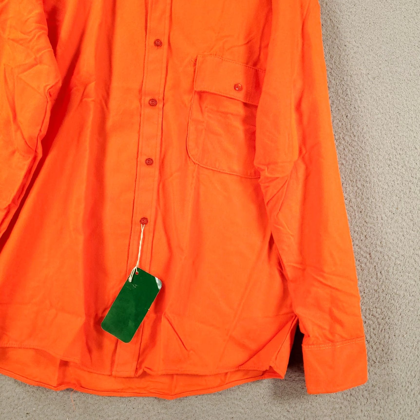 Hunter VINTAGE New Hunters Safety Orange Flannel Shirt Mens Medium Hunting Blaze NOS Old Stock SPORTS AFIELD Button-Up Size US M / EU 48-50 / 2 - 4 Thumbnail