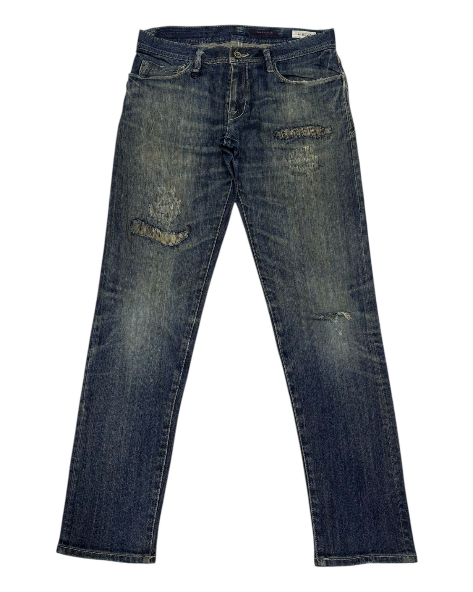 Le Grande Bleu (L.G.B.) × Nicole Club × Tornado Mart Nicole Monsieur Tapered Fit Distressed Denim Jeans Size US 31 - 1 Thumbnail
