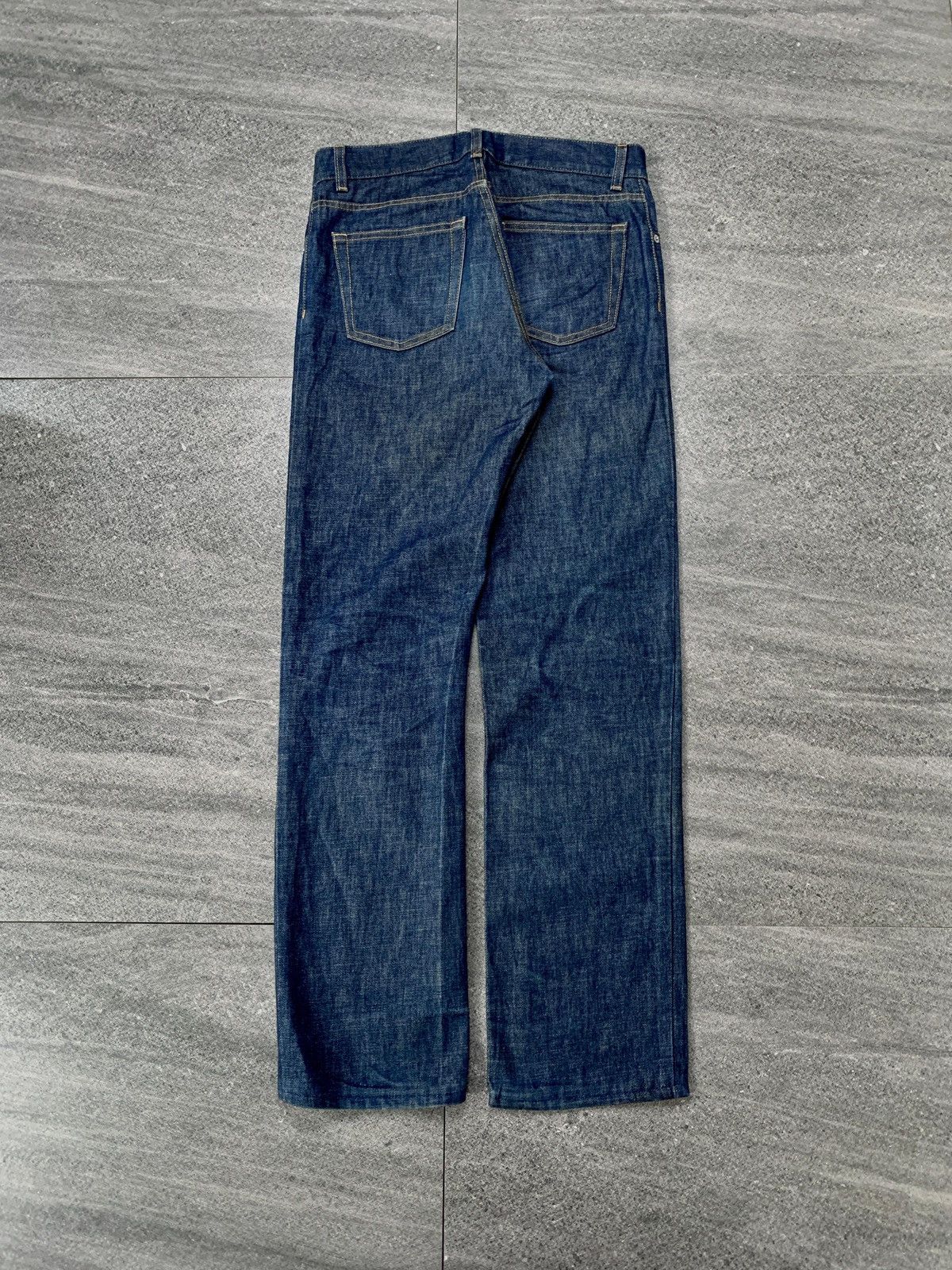 Helmut Lang FREE TAX! 2000s Indigo Classic Cut Raw Denim Jeans Size US 30 / EU 46 - 6 Thumbnail