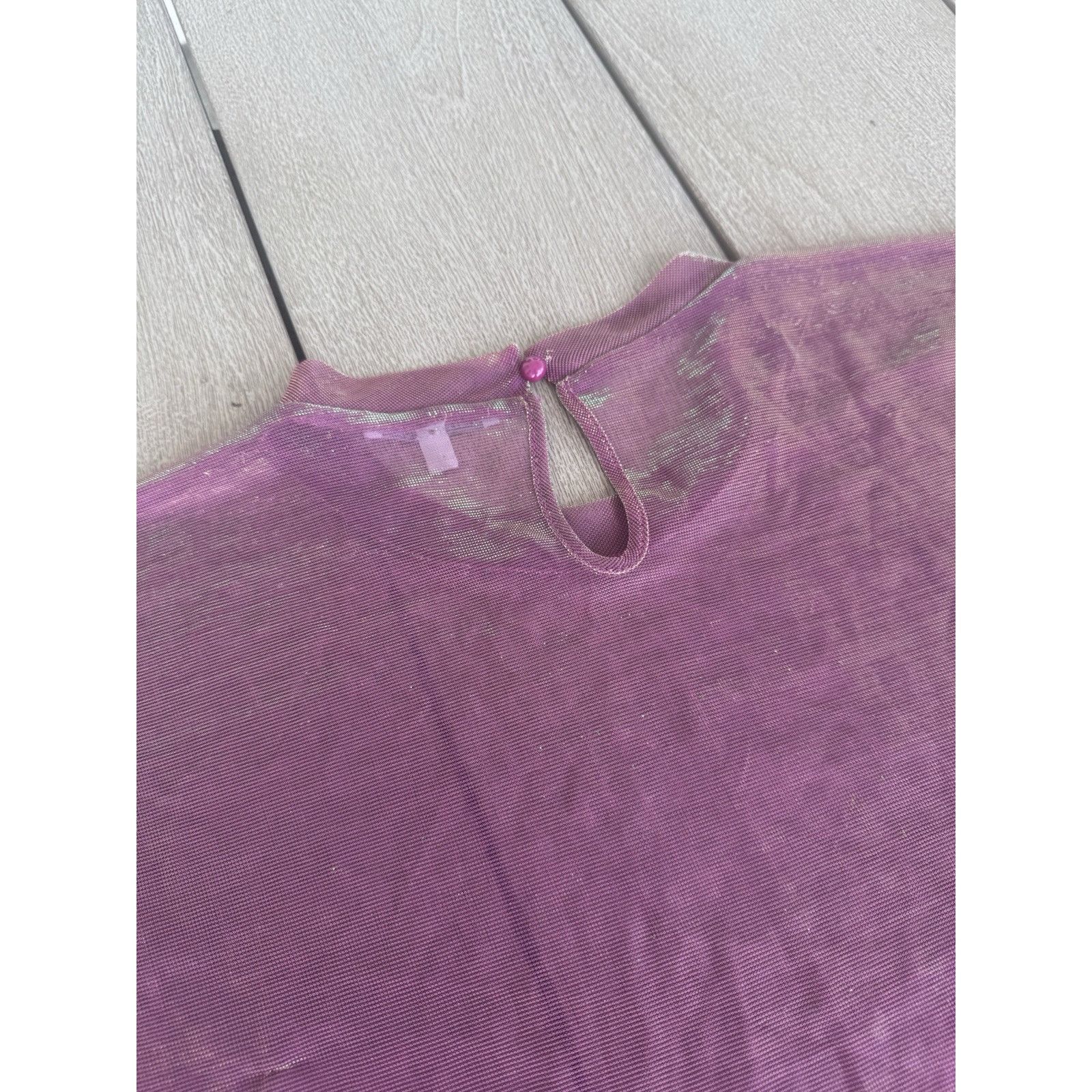 Other Mesh Y2K Crop Top Iridescent Rave 90s Gold Fleck Small Size S / US 4 / IT 40 - 5 Thumbnail