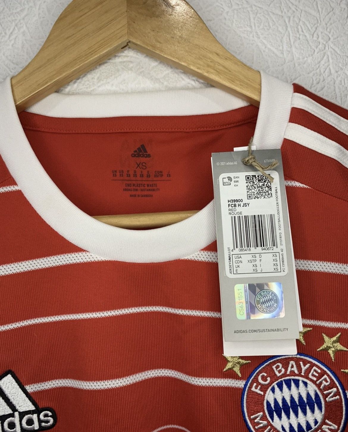 Adidas × Designer BAYERN MUNCHEN ADIDAS 2021/2022 HOME KIT SOCCER JERSEY Size US XS / EU 42 / 0 - 2 Thumbnail