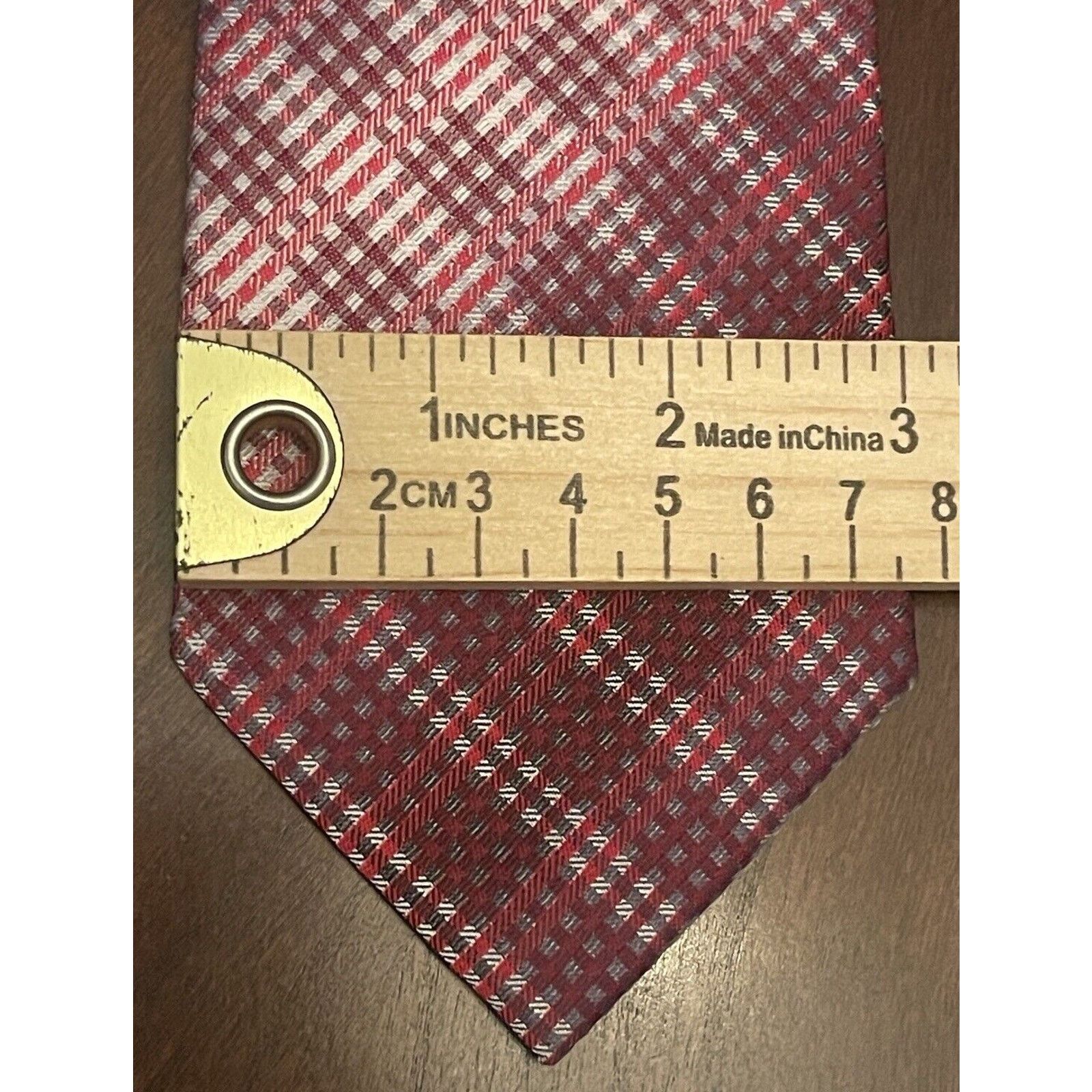 Van Heusen Van Heusen Red 100% Polyester Men’s Neck Tie Made In China Size ONE SIZE - 4 Thumbnail