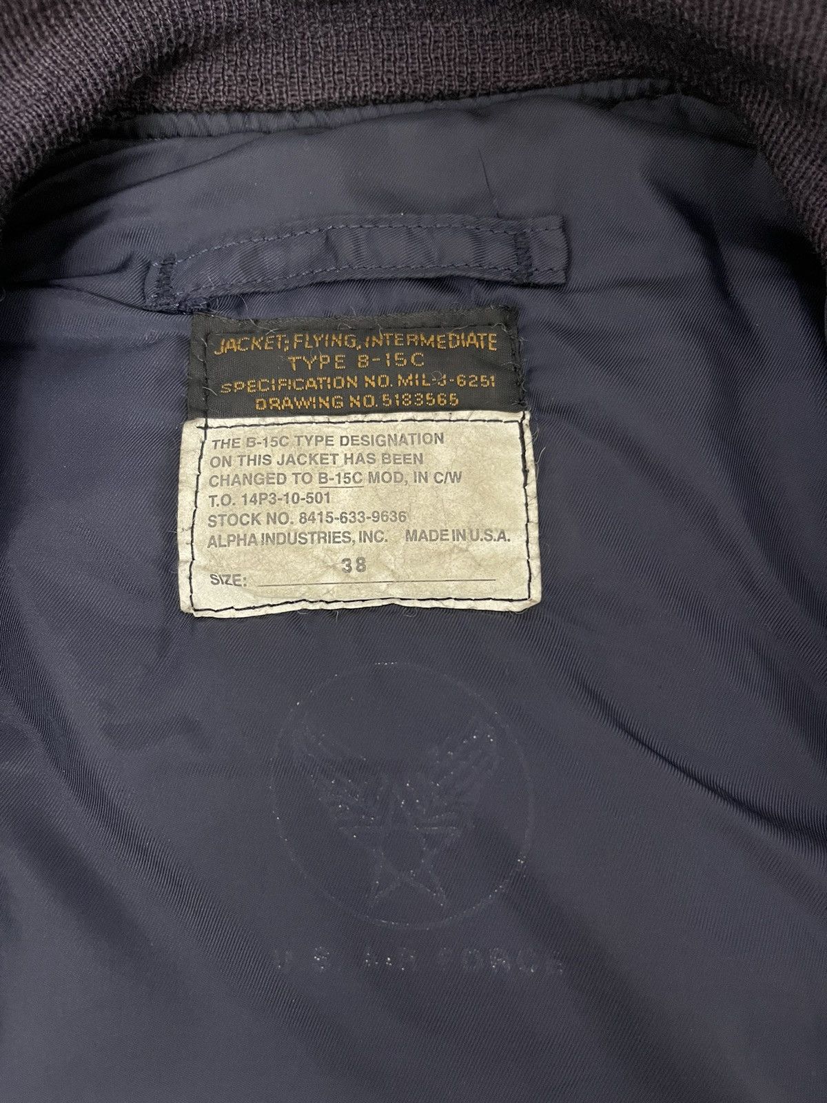 Alpha Industries Vtg Alpha Industries Type B-15C Flying Bomber Jacket Size US M / EU 48-50 / 2 - 12 Thumbnail