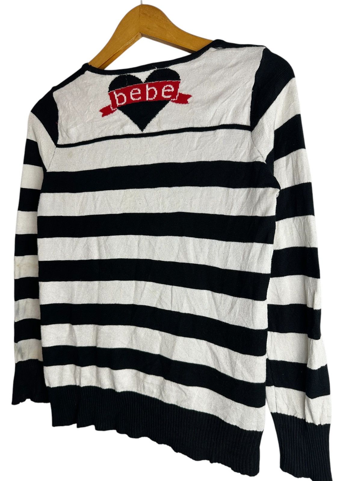 Japanese Brand BEBE STRIPE BLACK AND WHITE ZIPPER KURT COBAIN GRUNGE STYLE Size XS / US 0-2 / IT 36-38 - 7 Thumbnail