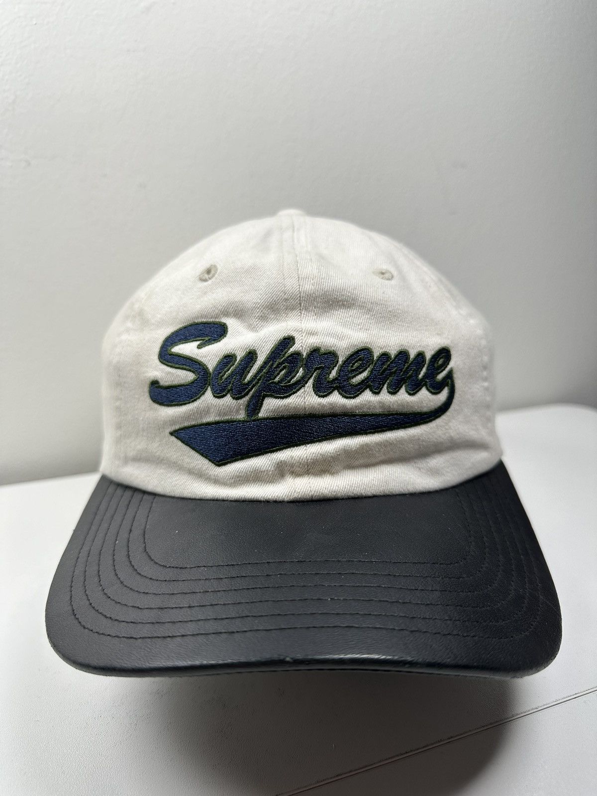 Supreme Supreme Leather Visor 6-Panel Cap Hat | Grailed