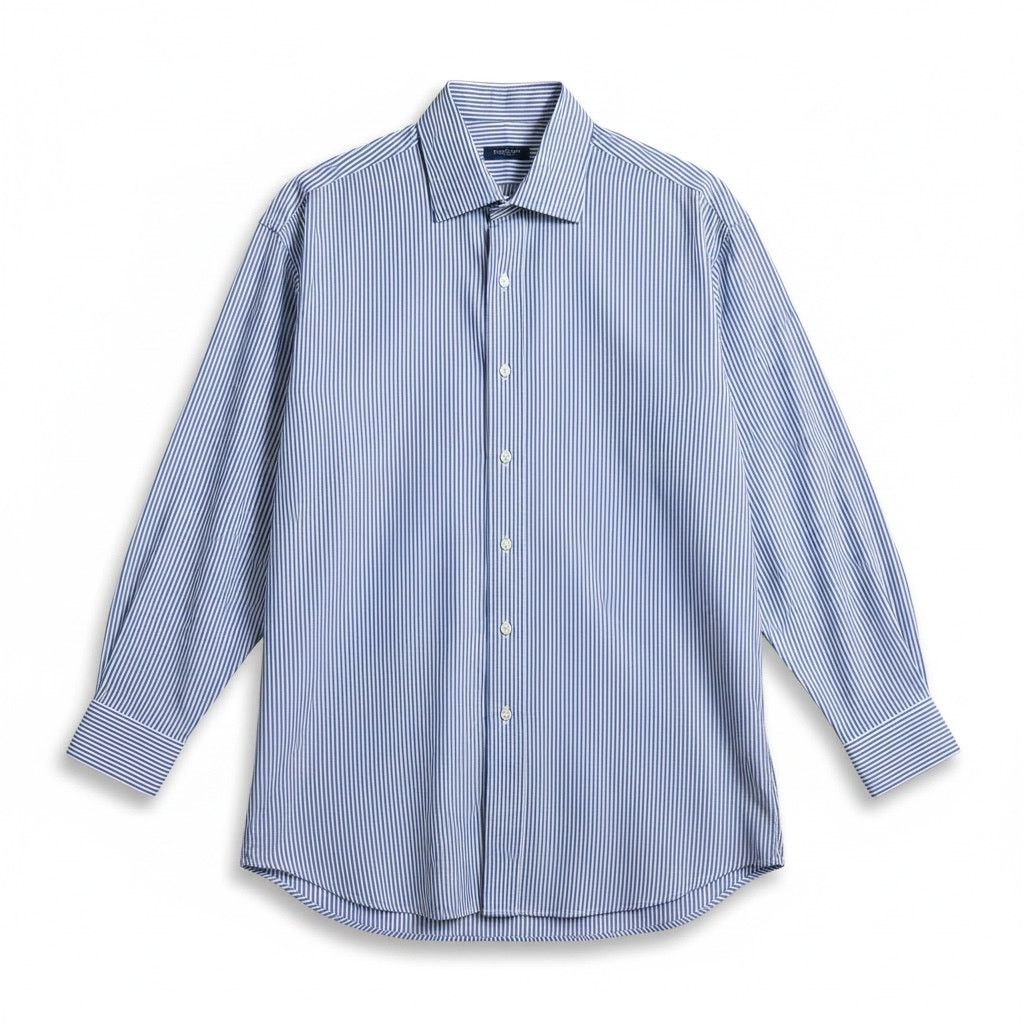 Burberry Burberry London Men's 17-33 Blue & White Striped Button-Down Size US XL / EU 56 / 4 - 1 Thumbnail