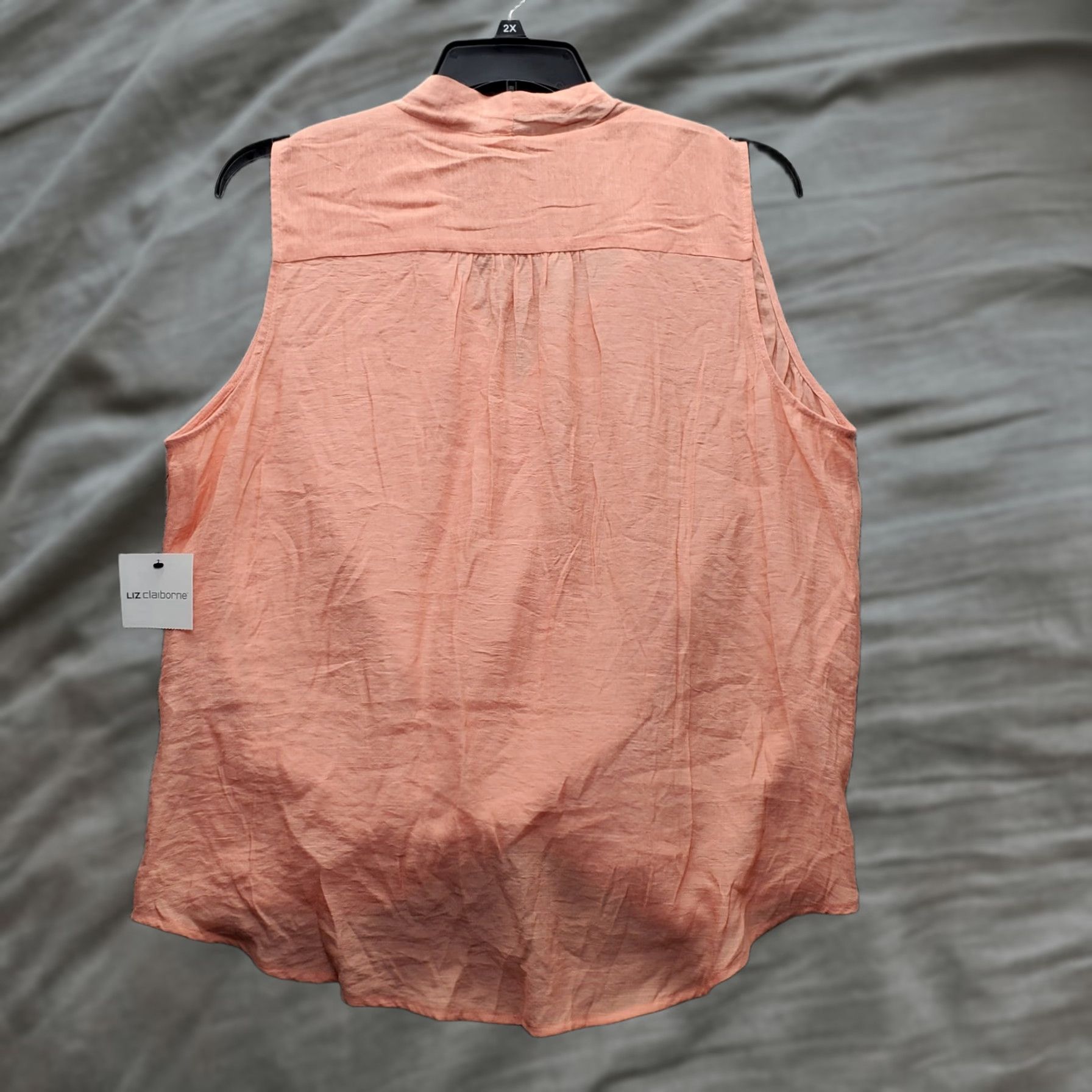 Liz Claiborne Liz Claiborne Wrap Top Womens XL Orange Sleeveless V-Neck Pullover Regular Fit Shirt Size XL / US 12-14 / IT 48-50 - 1 Thumbnail