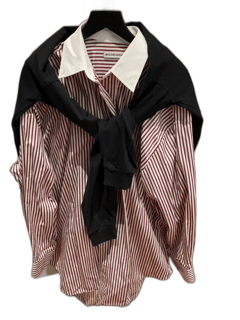 Balenciaga balenciaga striped shirt with black layer Size US S / EU 44-46 / 1 - 1 Thumbnail