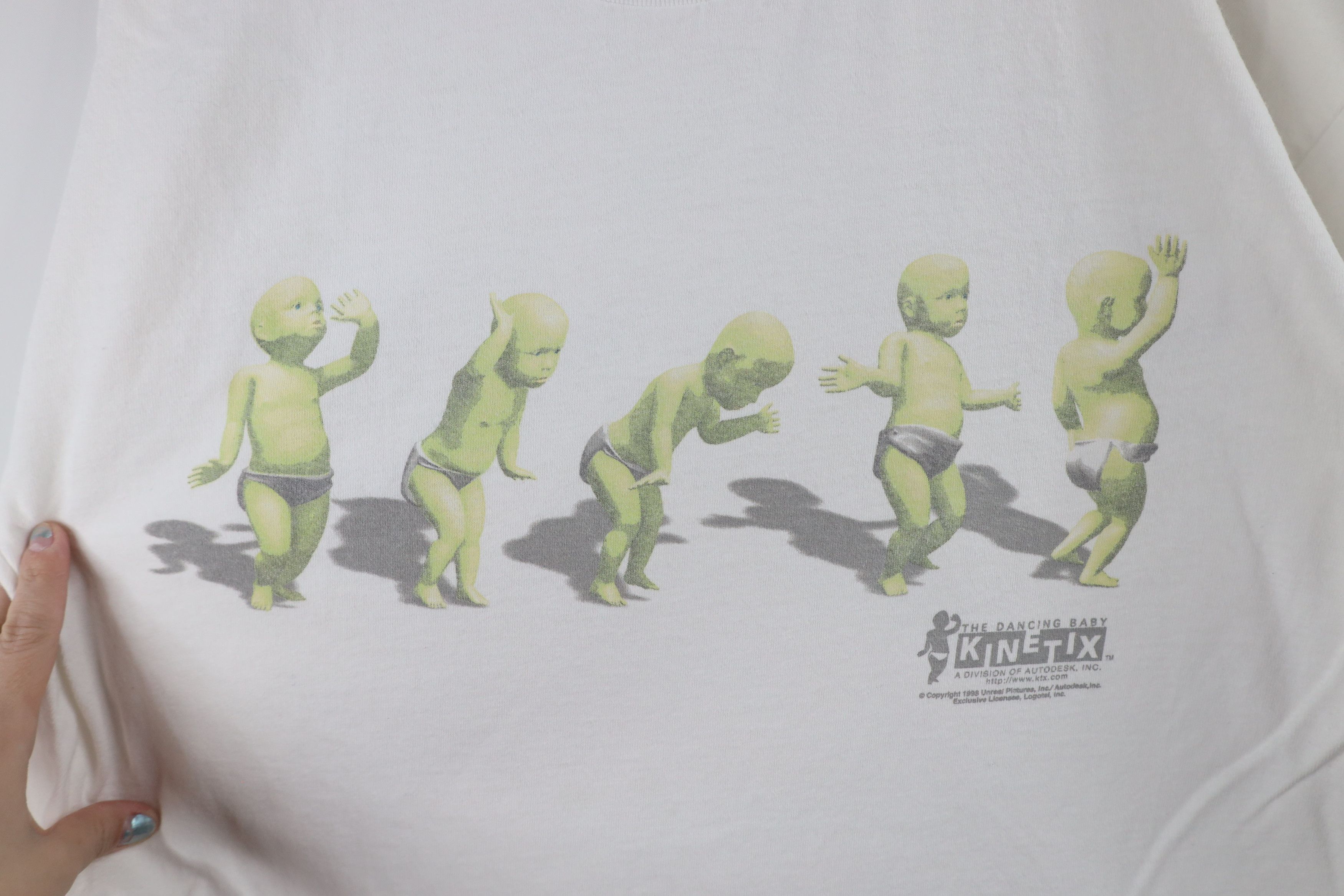 Vintage Vintage 90s Kinetix The Dancing Baby Short Sleeve T-Shirt Size US XL / EU 56 / 4 - 4 Thumbnail