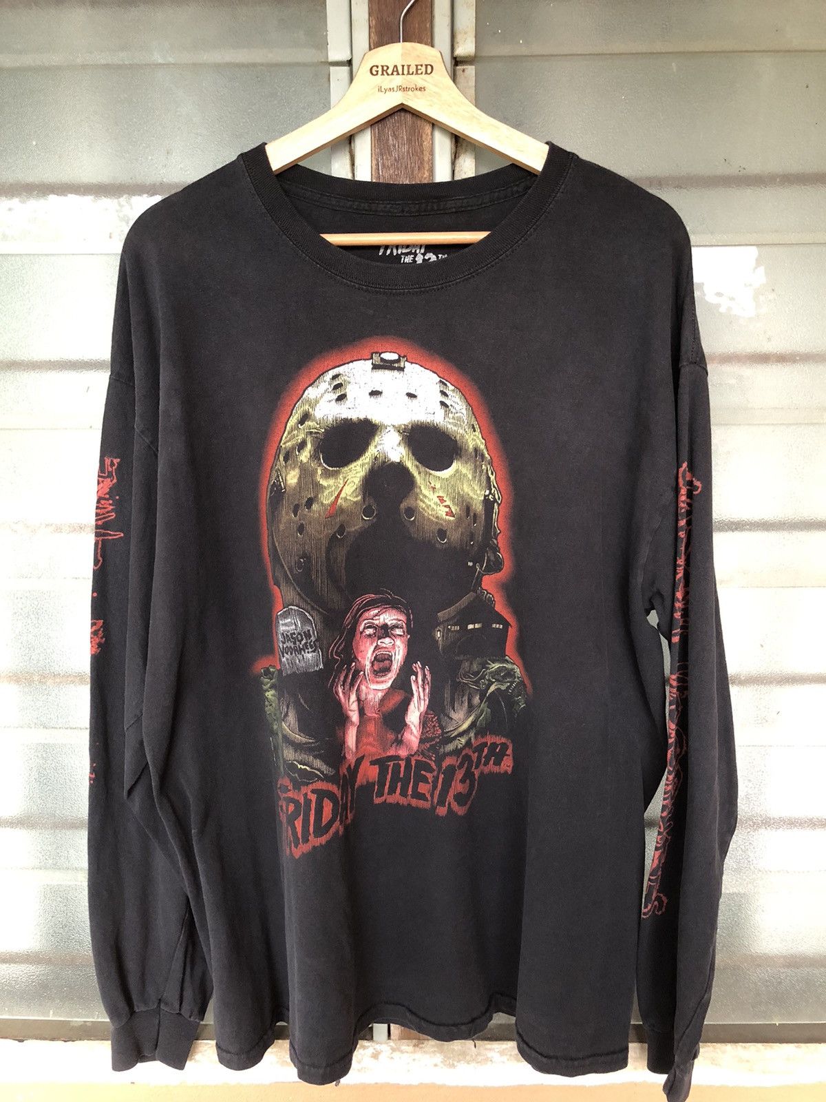 Expert Horror Vintage Friday The 13th Movie Jason Voorhess Long Sleeve Tee Size US XL / EU 56 / 4 - 3 Thumbnail
