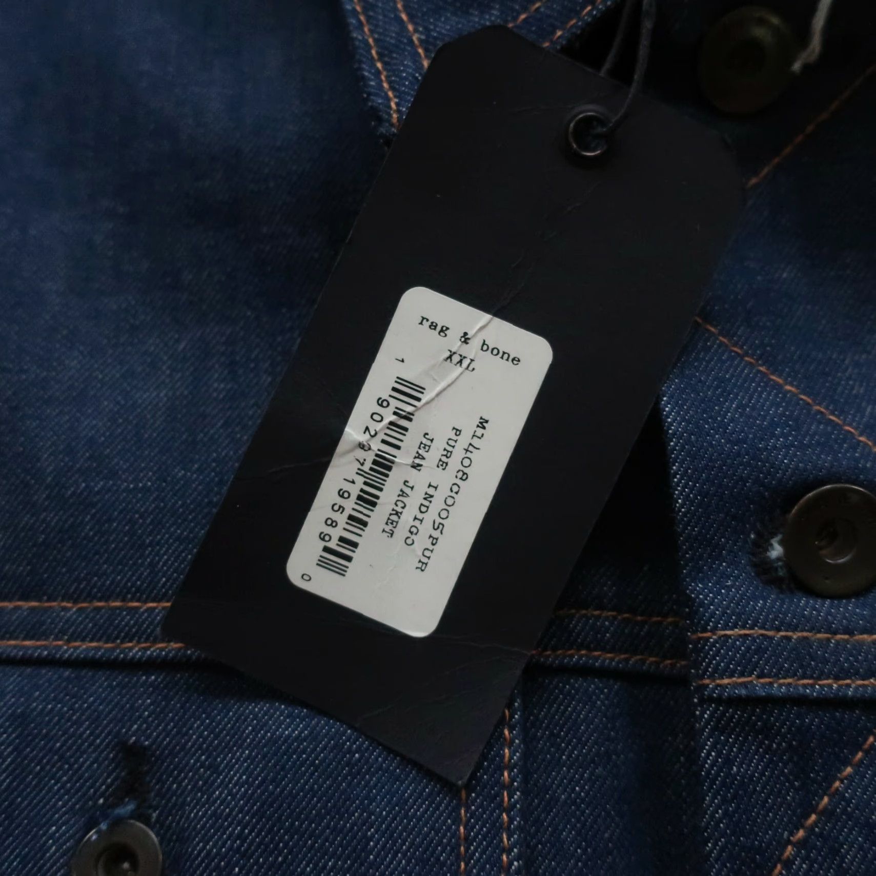 Rag & Bone Rag & Bone Denim Trucker Jacket - Dark Wash Selvedge Denim - XX-Large - Men - Jeans Jacket Size US 39 - 5 Thumbnail