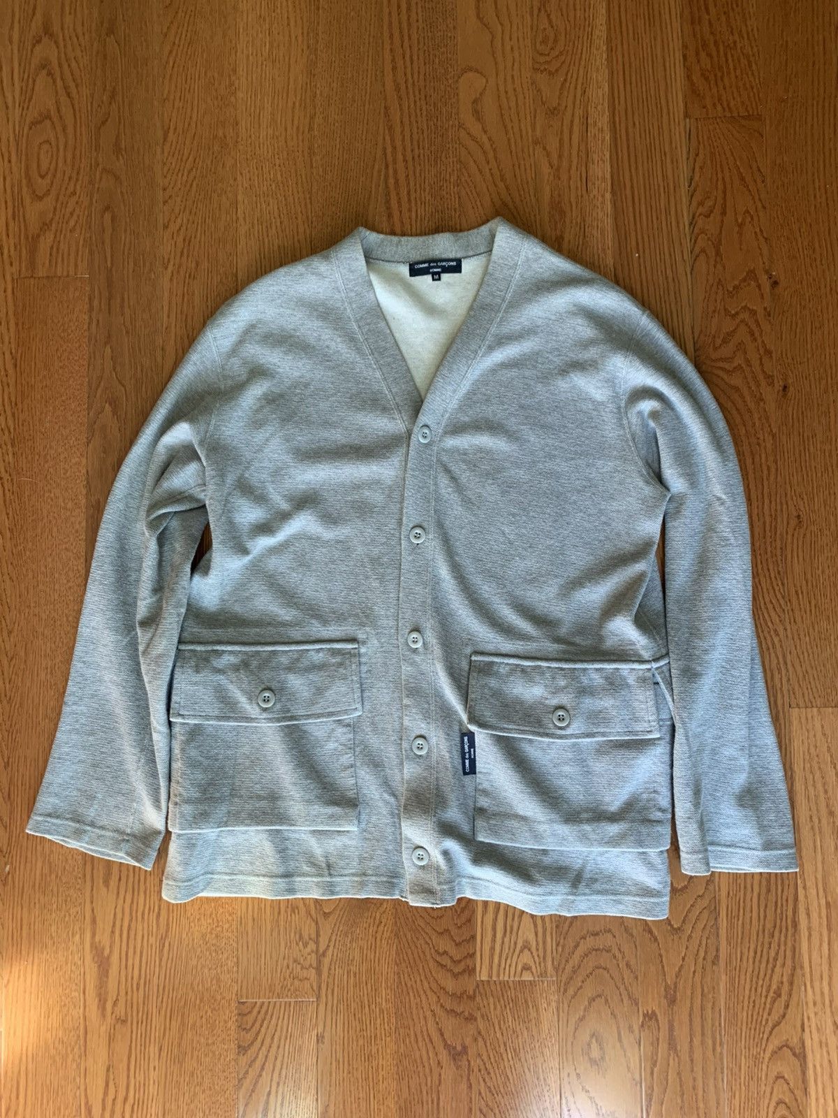 Comme des Garcons Homme Comme Des Garçons Homme Grey Double-Faced Cardigan Size US M / EU 48-50 / 2 - 1 Thumbnail