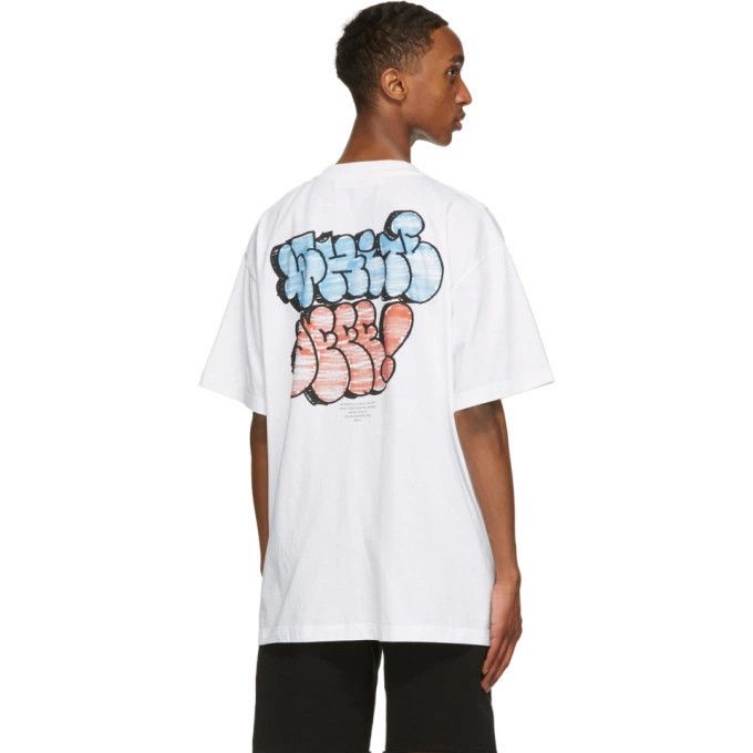 Off-White White Graff Logo Oversized T-Shirt Size XXS / US 00 / IT 34 - 2 Thumbnail