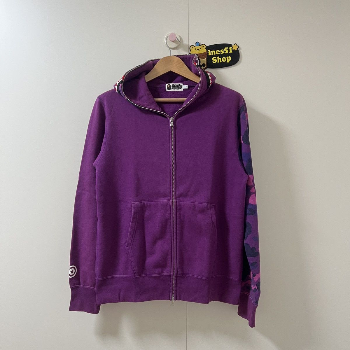 Bape Bape purple shark zip up hoodie Size US L / EU 52-54 / 3 - 3 Thumbnail