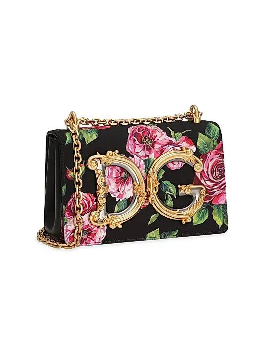 Dolce & Gabbana os11x1225 Size: OS / DG Girls Floral Satin Shoulder Bag Size ONE SIZE - 4 Thumbnail