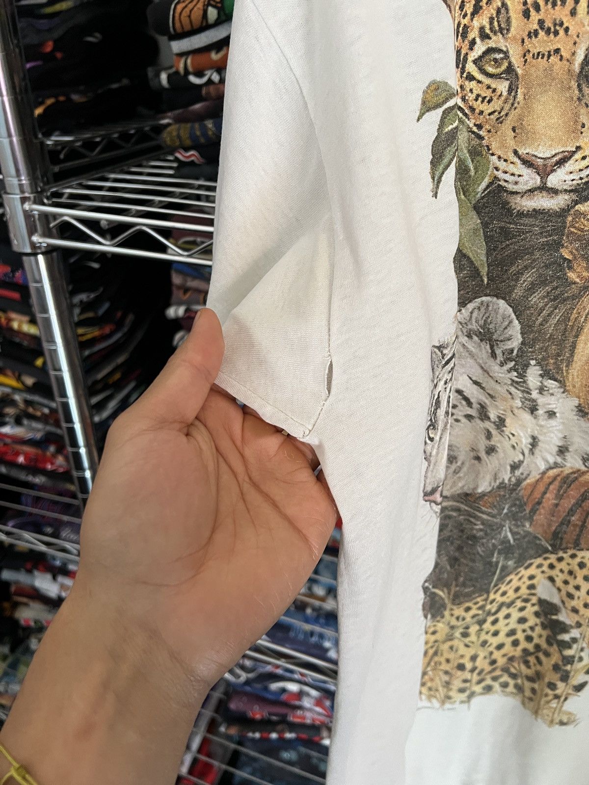 Habitat 1989 Extinction Is Forever Zoo Nature Biolchini 80s Cats Tee Size US L / EU 52-54 / 3 - 6 Thumbnail