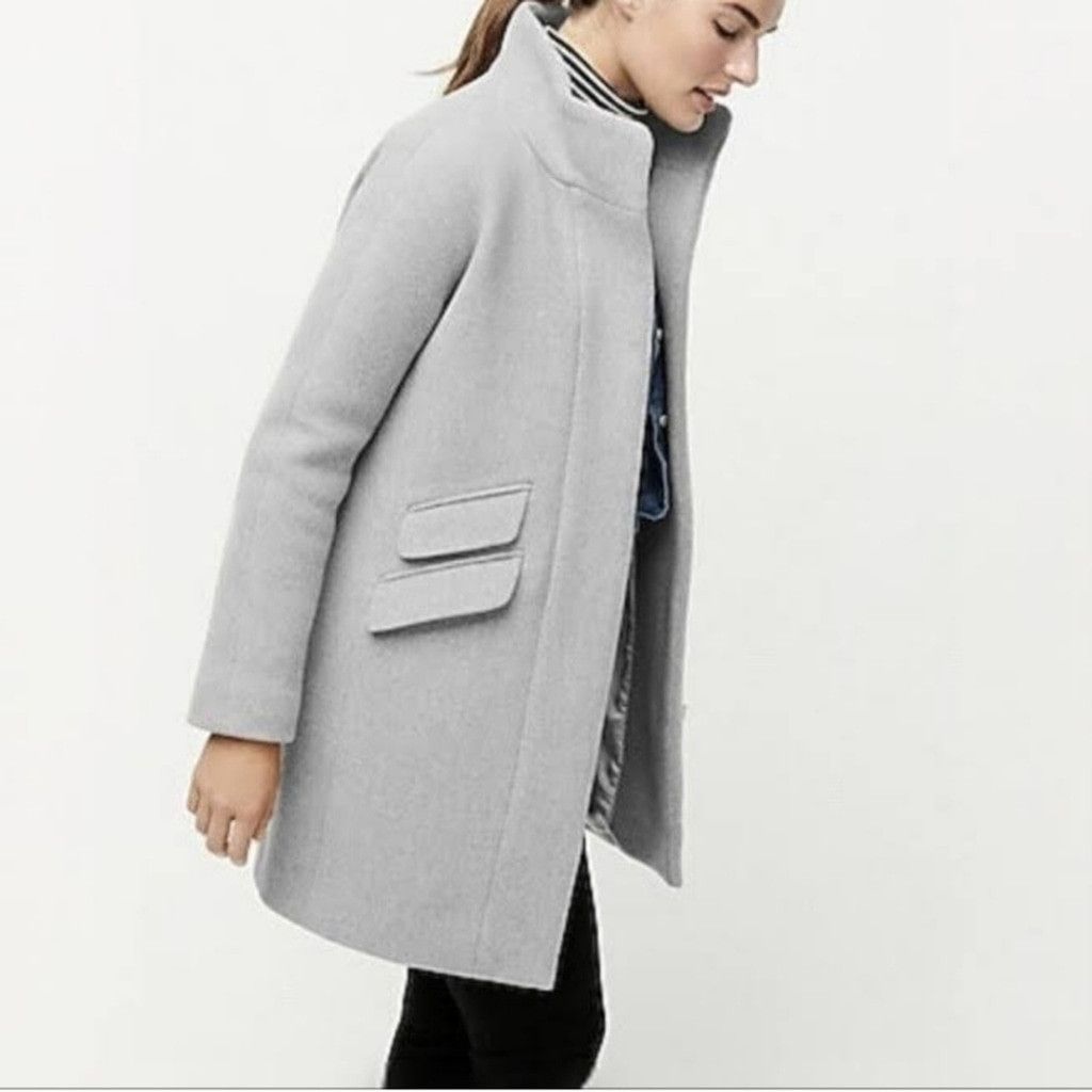 J.Crew J. Crew Gray Italian Wool Cocoon Jacket Size XS / US 0-2 / IT 36-38 - 2 Thumbnail