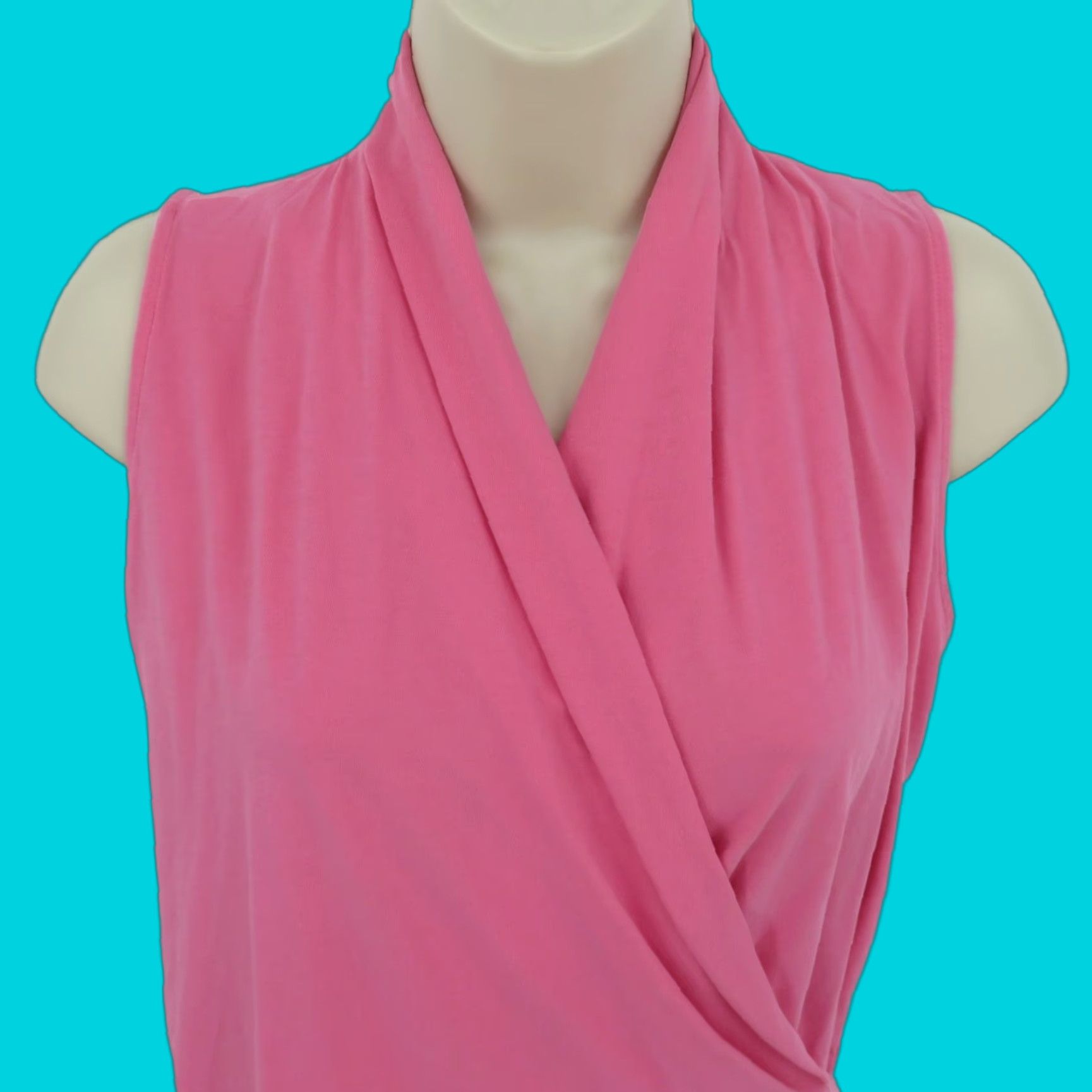 Ralph Lauren Lauren Ralph Lauren LRL Women Blouse M Pink Sleeveless Wrap Shirt Top Size M / US 6-8 / IT 42-44 - 1 Thumbnail