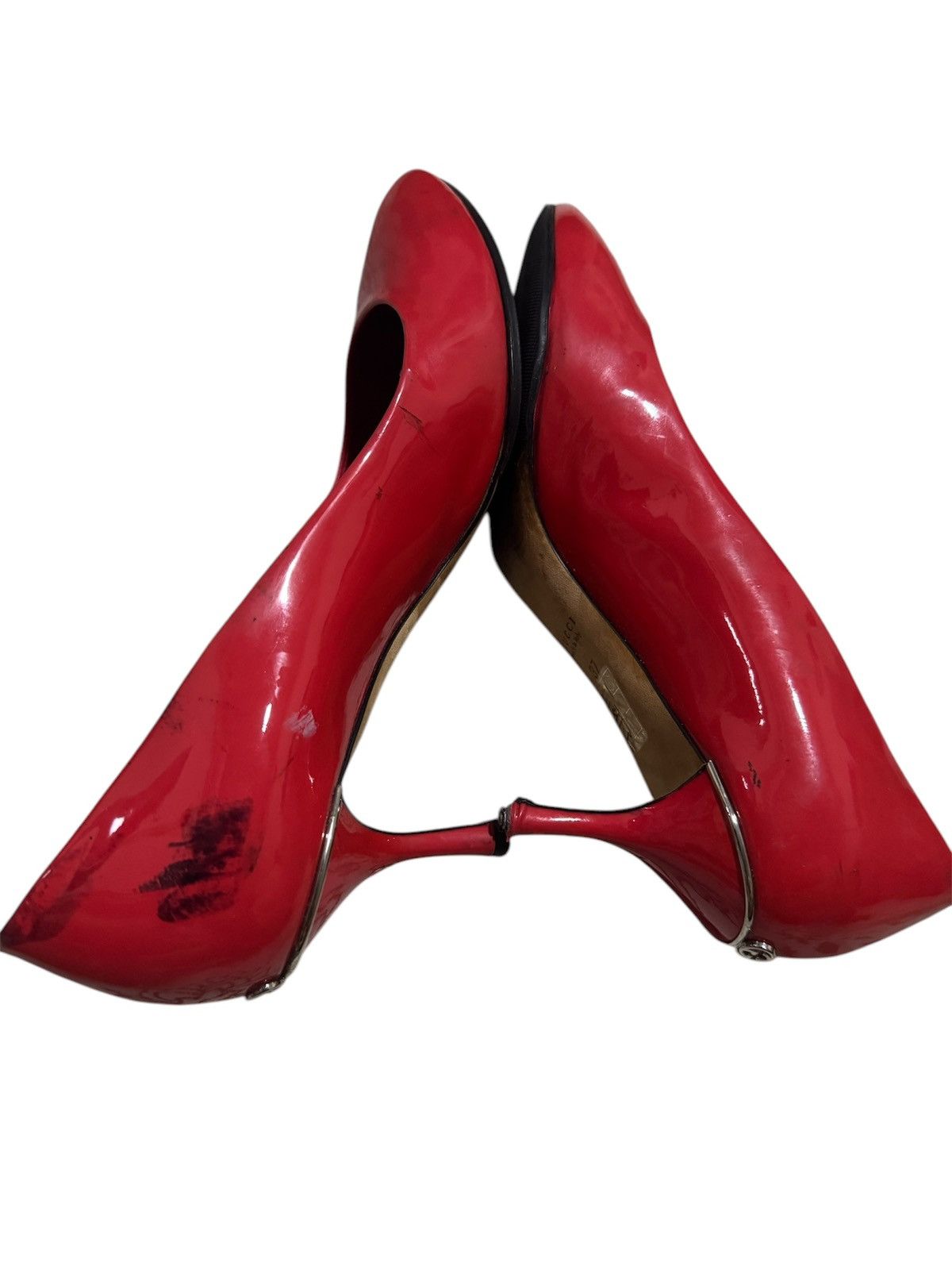Gucci 🇮🇹 Gucci Red Patent Leather Pointed Toe Pump Heels Size US 7 / IT 37 - 4 Thumbnail