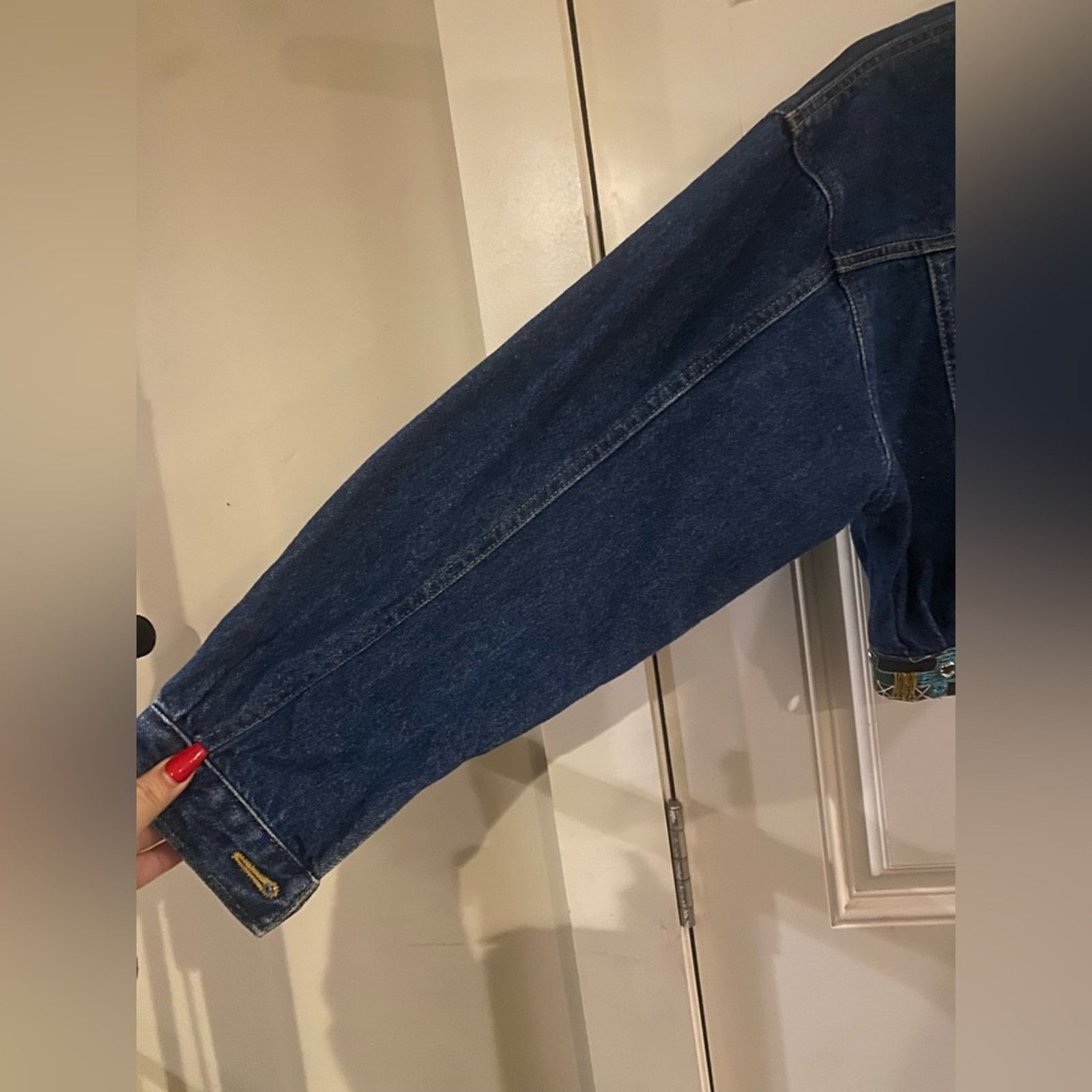 Vintage 80's Saroch Too Denim Low Cut Cropped Western Flair Jacket S Size S / US 4 / IT 40 - 5 Thumbnail