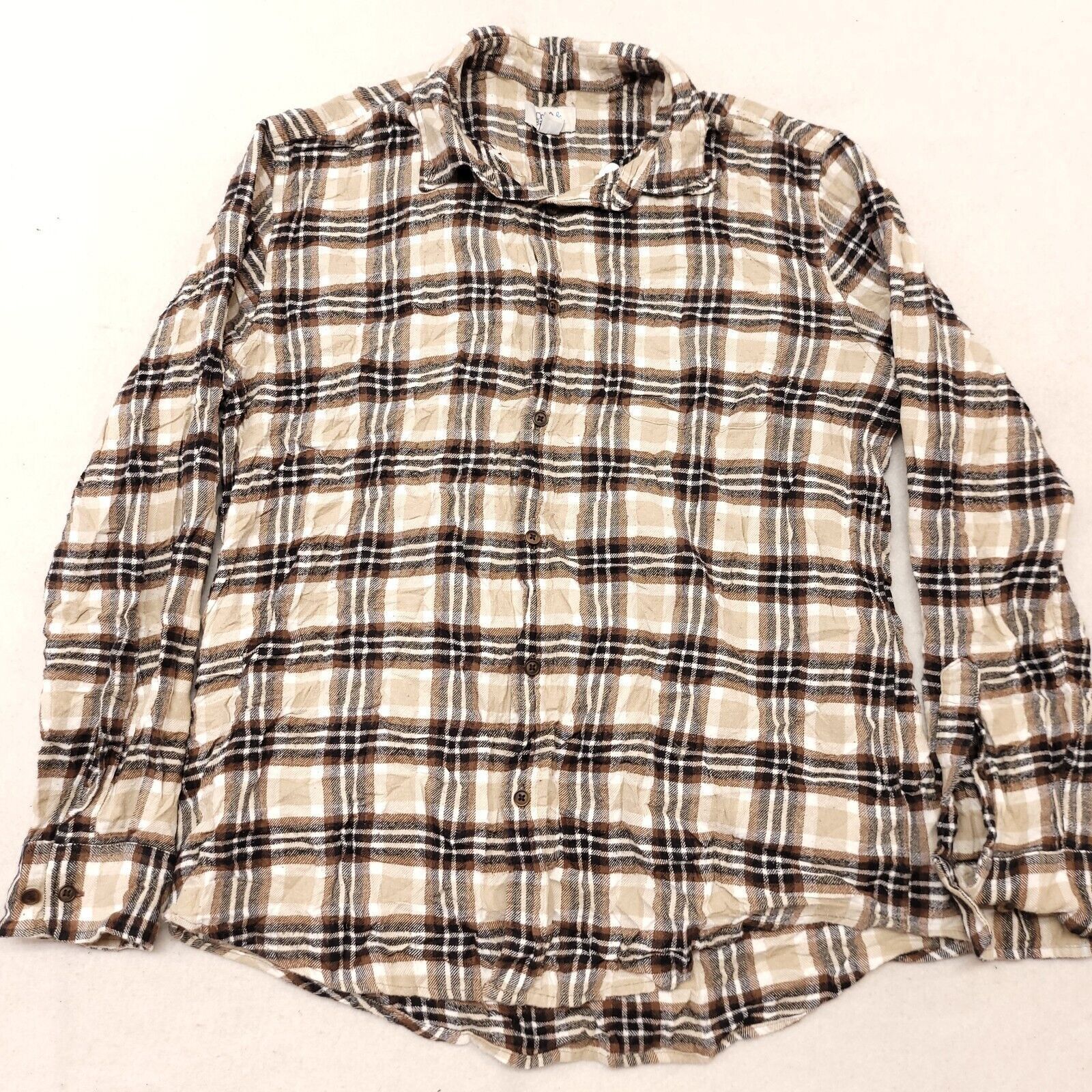 Croft & Barrow Croft & Barrow Tartan Flannel Shirt Mens Size Large L Beige Size US L / EU 52-54 / 3 - 2 Thumbnail