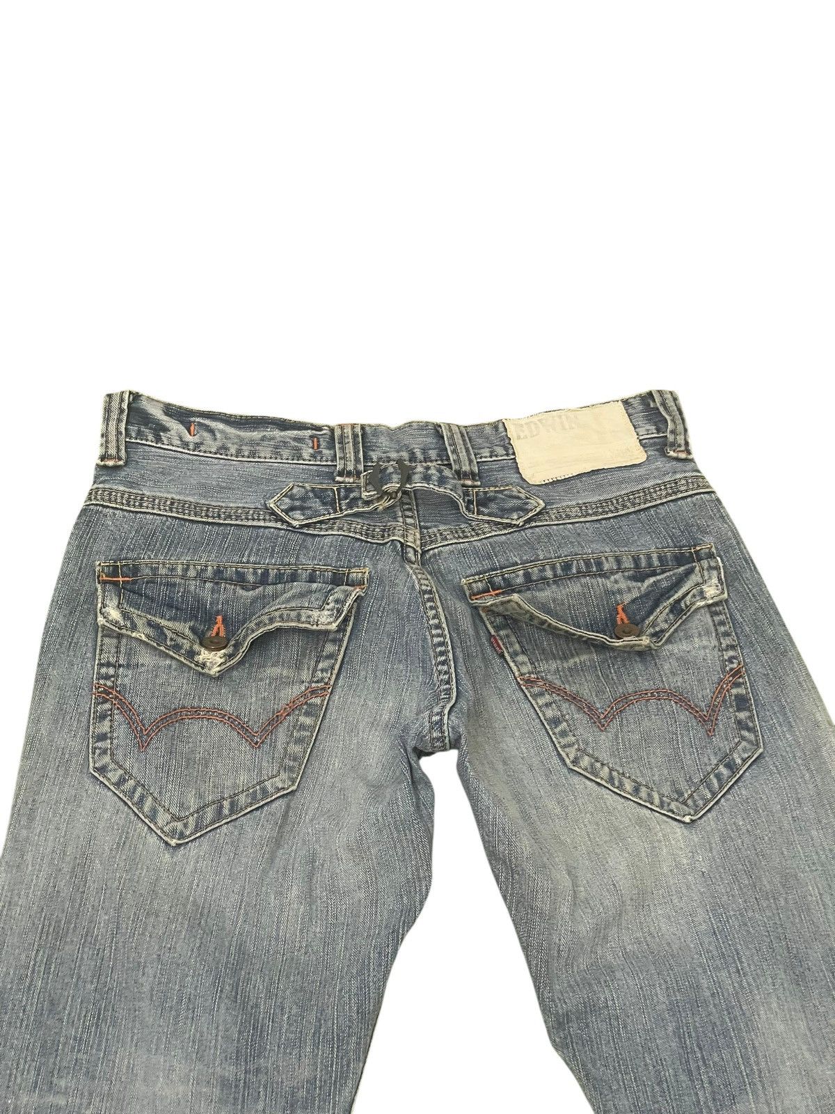 Le Grande Bleu (L.G.B.) Flare Jeans Edwin Japan Faded Distress Boot Cut 2🟦5 Size US 32 / EU 48 - 17 Thumbnail