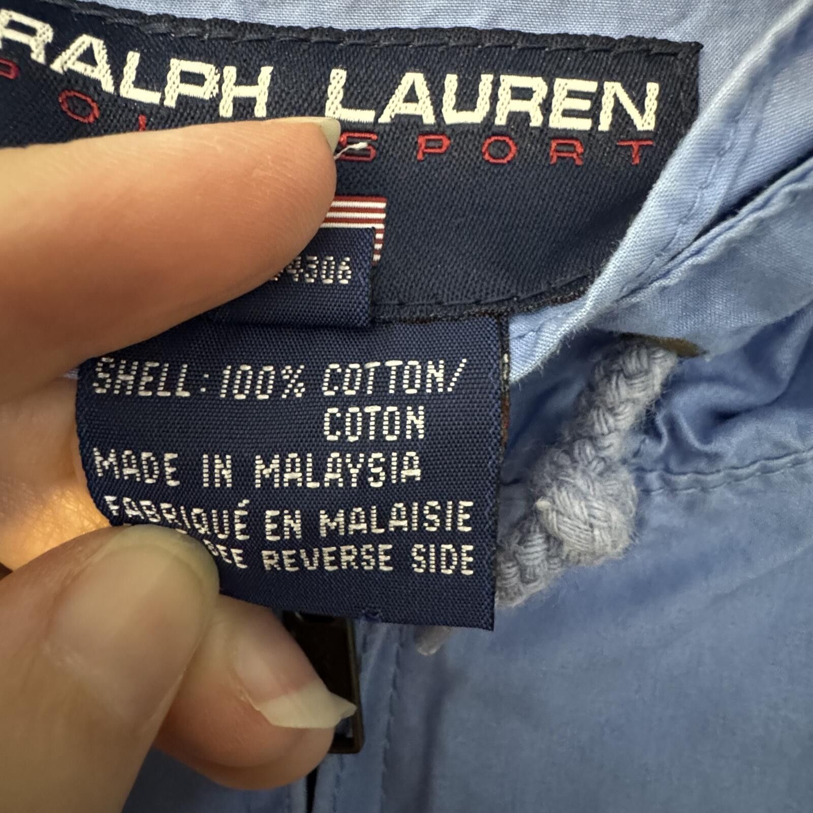 Polo Ralph Lauren VTG Ralph Lauren Polo Sport-Large- Light Blue Hooded Size US L / EU 52-54 / 3 - 3 Thumbnail