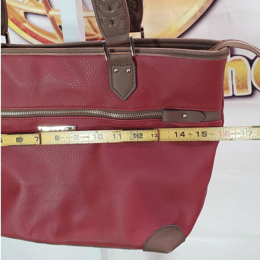 Jones New York Jones New York Red Brown Zip Tote Handbag Size ONE SIZE - 4 Thumbnail