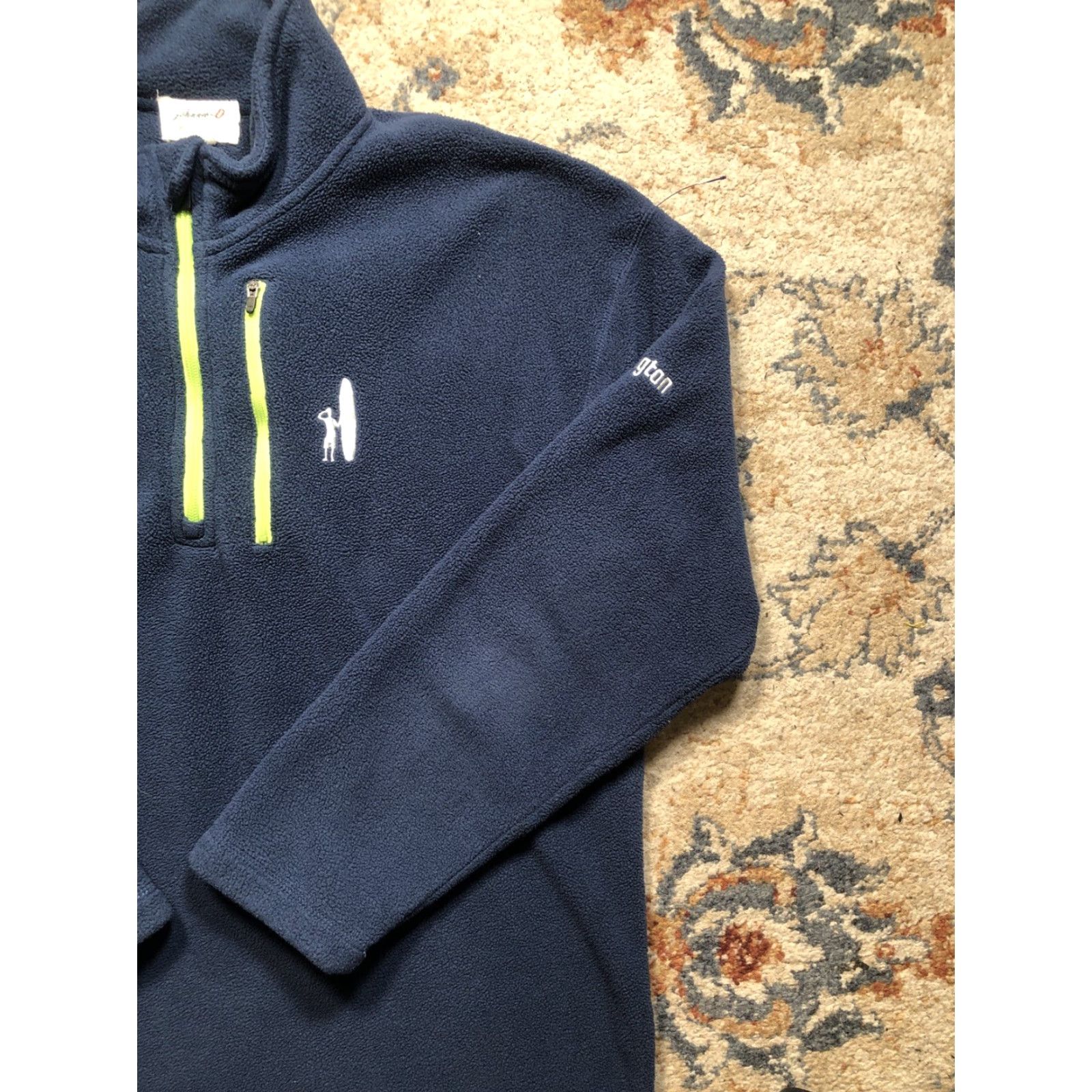 johnnie-O Johnnie-O Sweater Shirt 1/4 Zip Mock Neck Long Sleeve Blue Fleece Embroidered Logo Mens Large Pullover Size US L / EU 52-54 / 3 - 4 Thumbnail