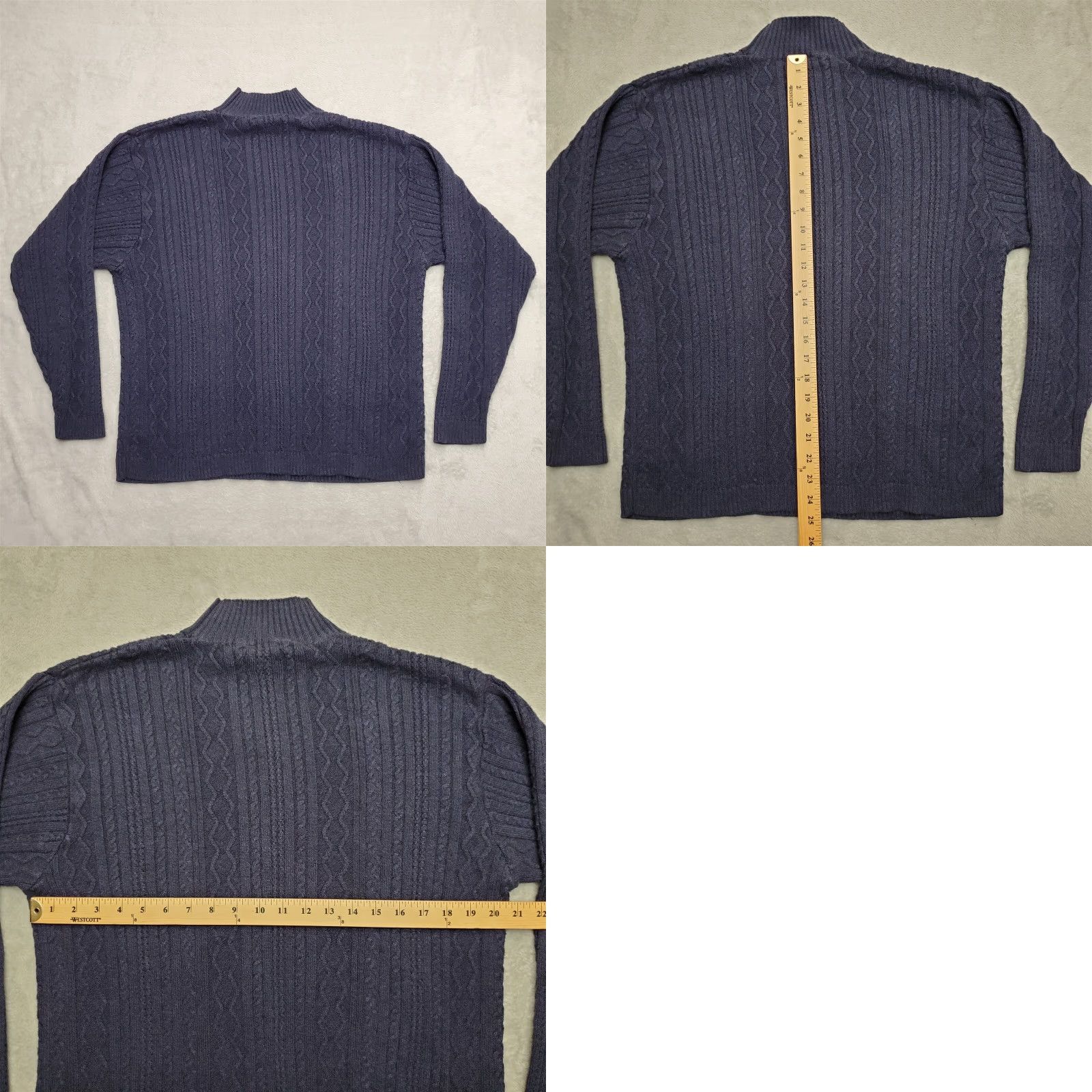 Cutter & Buck VINTAGE Cutter Buck Sweater Mens Large Blue Cable Knit Cotton Rayon Blend Casual Size US L / EU 52-54 / 3 - 8 Thumbnail